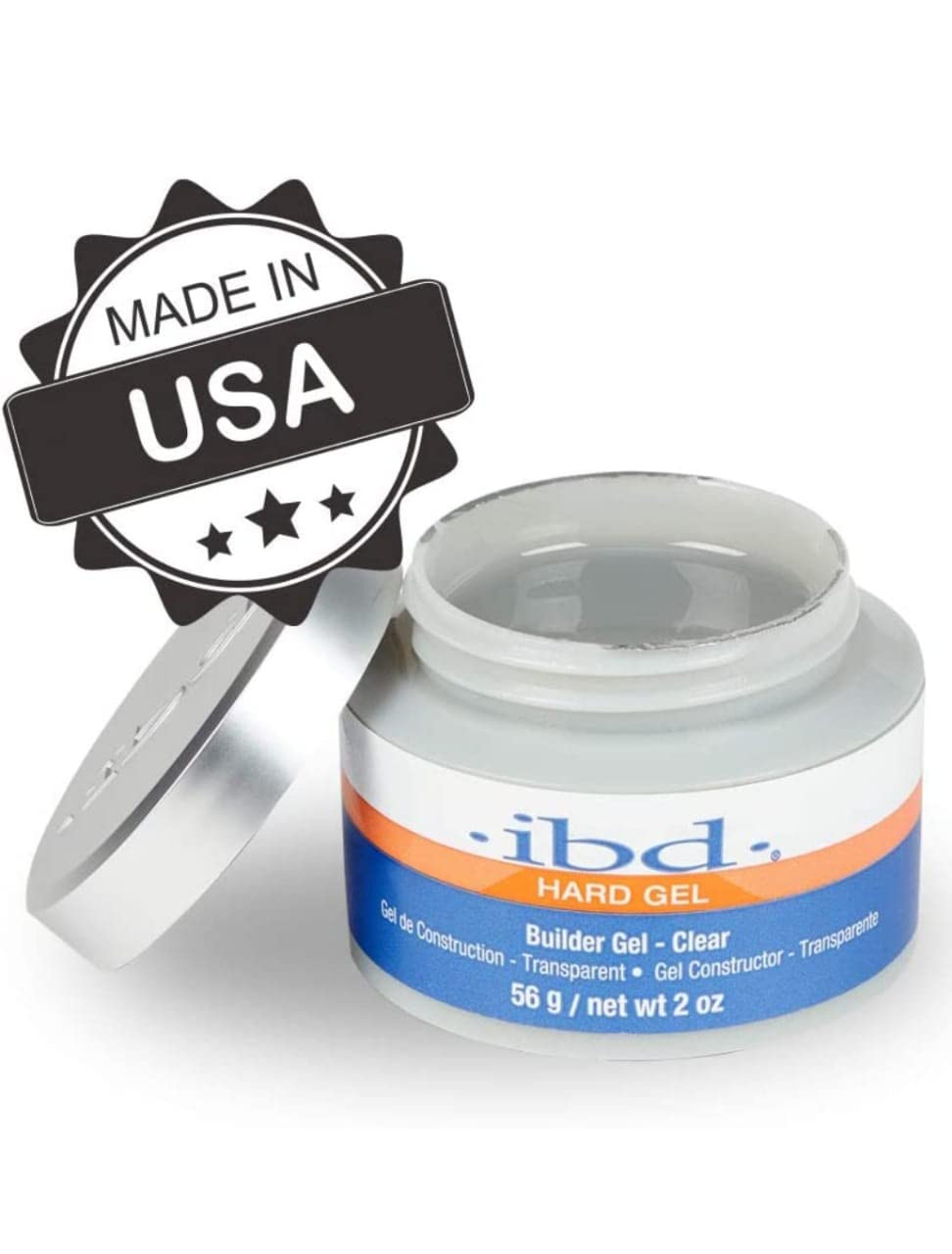 IBD HARD GEL LED/UV Builder Gel - 2 oz (56g) White High Gloss Nail Polish for Salon & DIY Manicures - Long-Lasting Shine & Strength for Natural Nails & Extensions - Perfect for Home Use & Professional Nail Art
