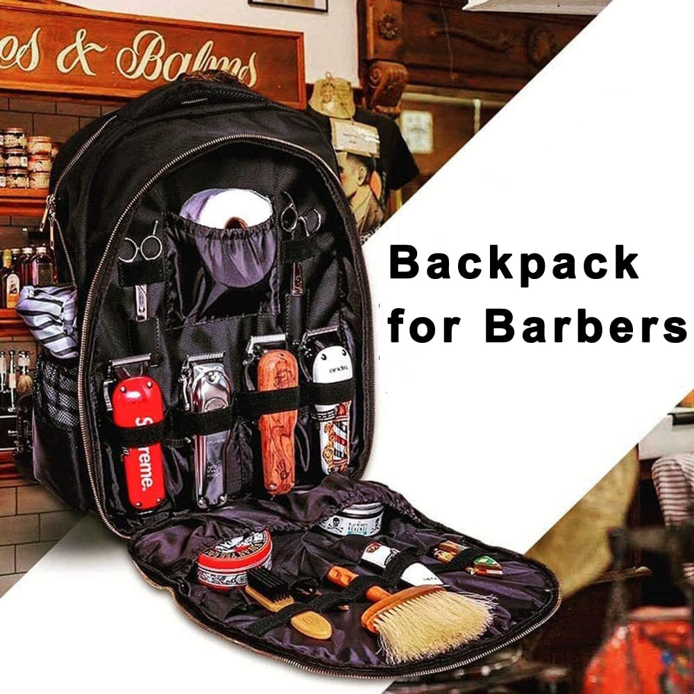 Professional Large Barber Backpack for Clippers, Scissors & Hairstyling Supplies - Durable Travel Bookbag for Men & Women - Perfect for Salon Visits, Mobile Hairdressing & Cosmetology School