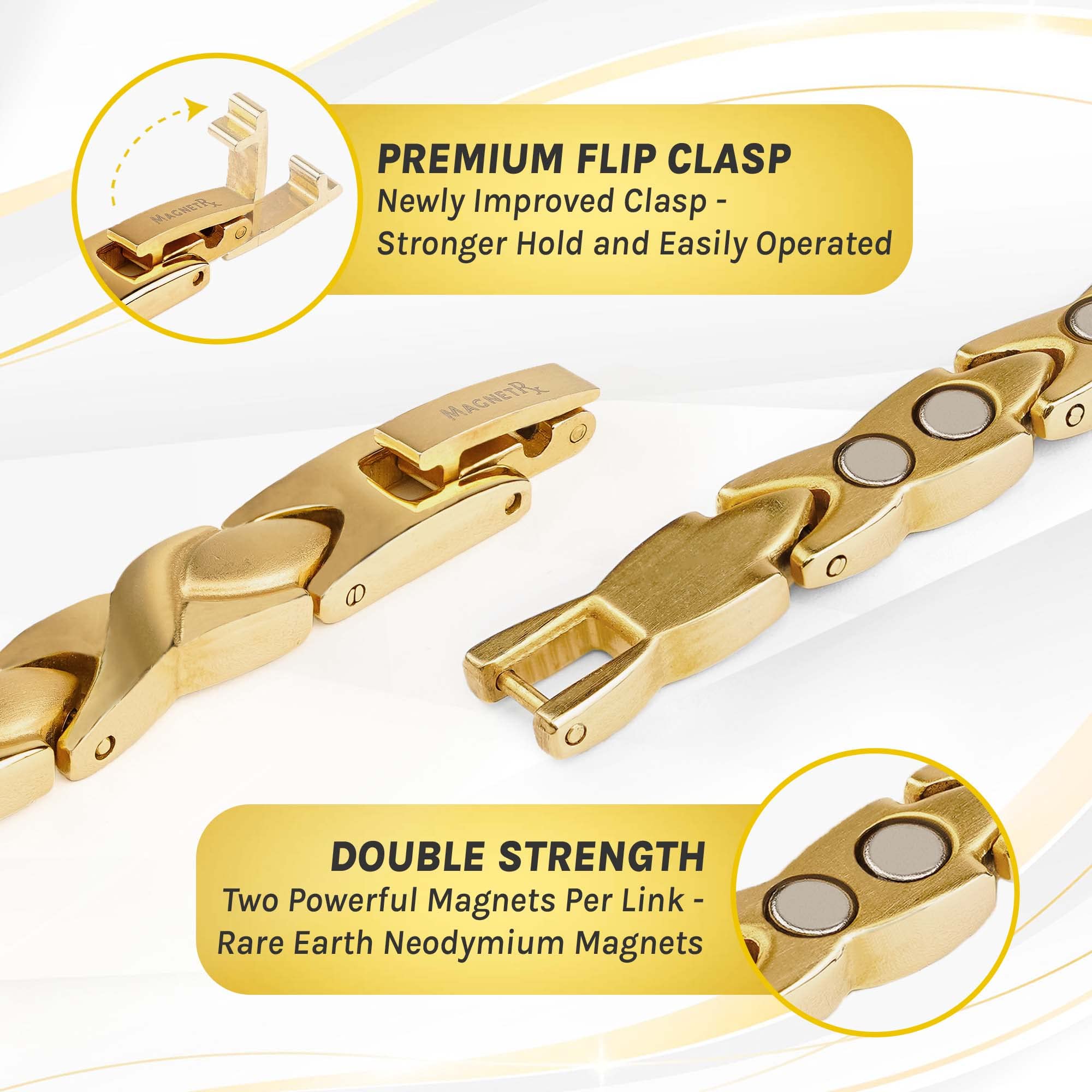 MagnetRX® Women's Magnetic Ankle Bracelet - Ultra Strength Titanium Anklet with 34 Magnets for Pain Relief & Circulation - Gold Magnetic Jewelry for Arthritis, Fitness & Everyday Wear