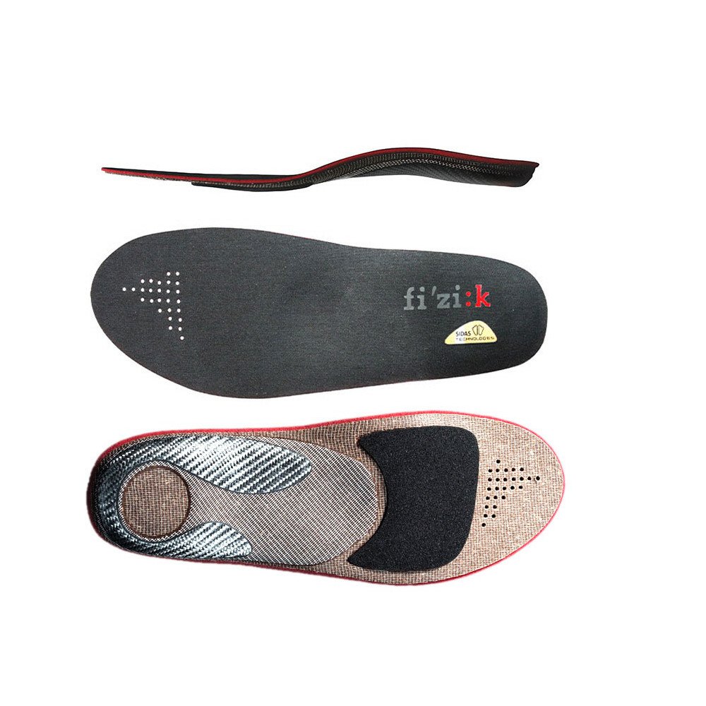 Fizik Comfort Insoles for Men & Women - Size 37-37.5 (US 6-6.5) - Black/Red Cushioning Arch Support - Perfect for Running, Walking & Everyday Comfort