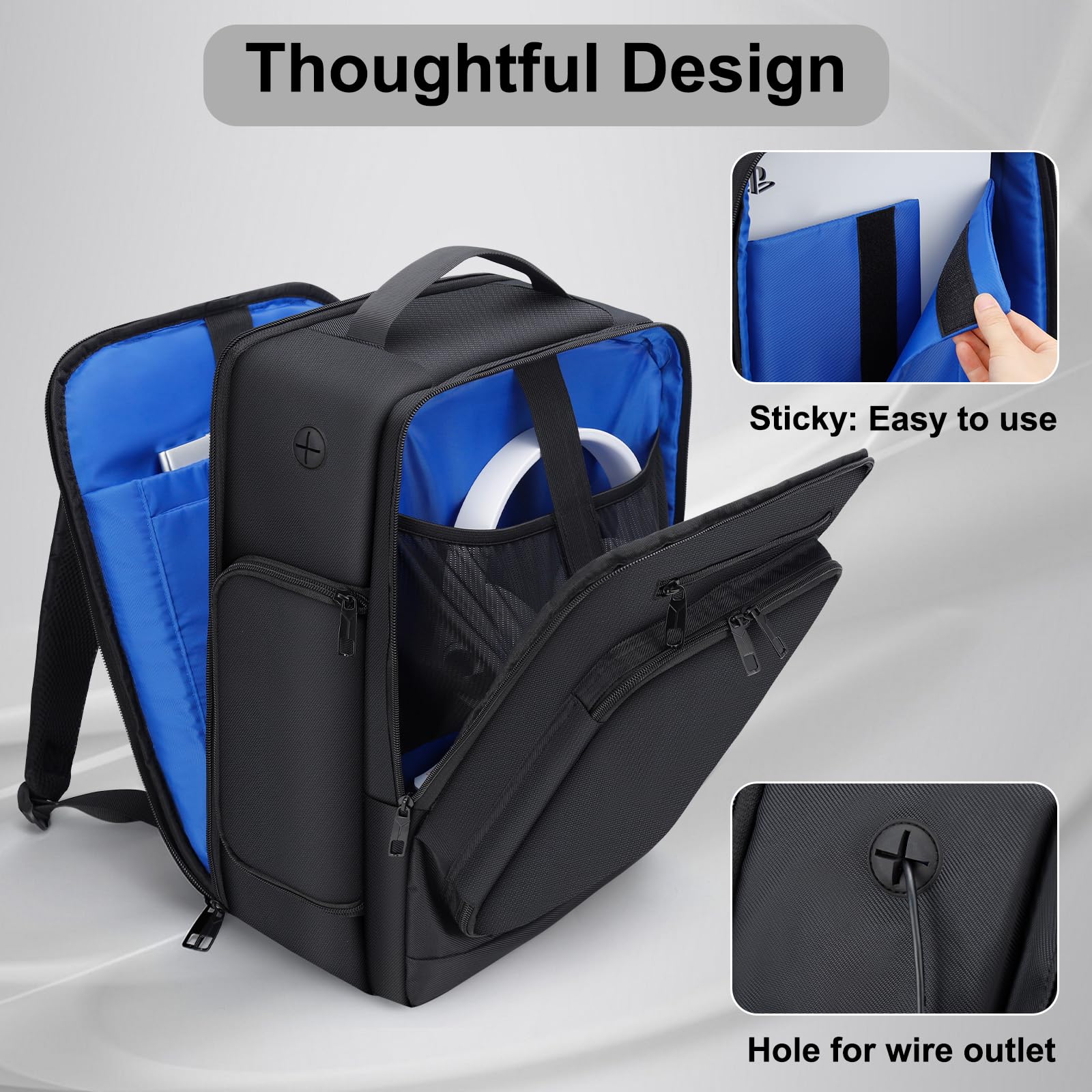 PS5 Gaming Backpack - Protective Travel Case for Playstation 5 Console, 15.6” Laptop & Accessories | Waterproof Portable Organizer with Headset Storage | Perfect for Travel, Commuting & Gaming Events