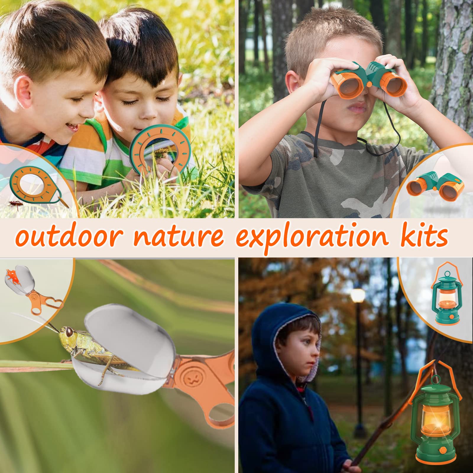 Mitcien Kids Camping Gear Set - Play Tent, Pretend Campfire, Toy Fruits & Marshmallows for Toddlers, Boys & Girls | Indoor & Outdoor Adventure Toys for Pretend Play, Backyard Camping & Family Fun