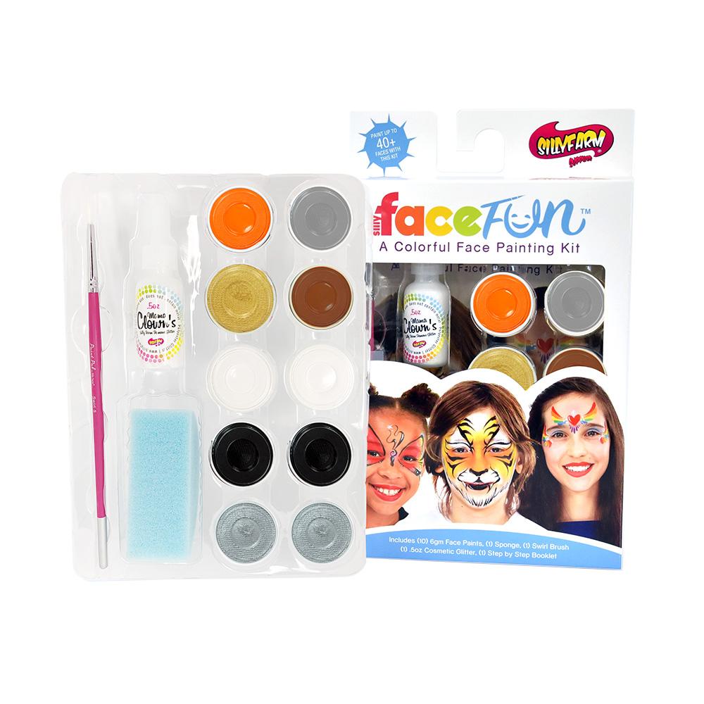 Wakanda Silly Face Fun Rainbow Kit - Kids Face Painting Set for Parties, Halloween & Costume Events - Safe & Washable Makeup for Children's Creative Play