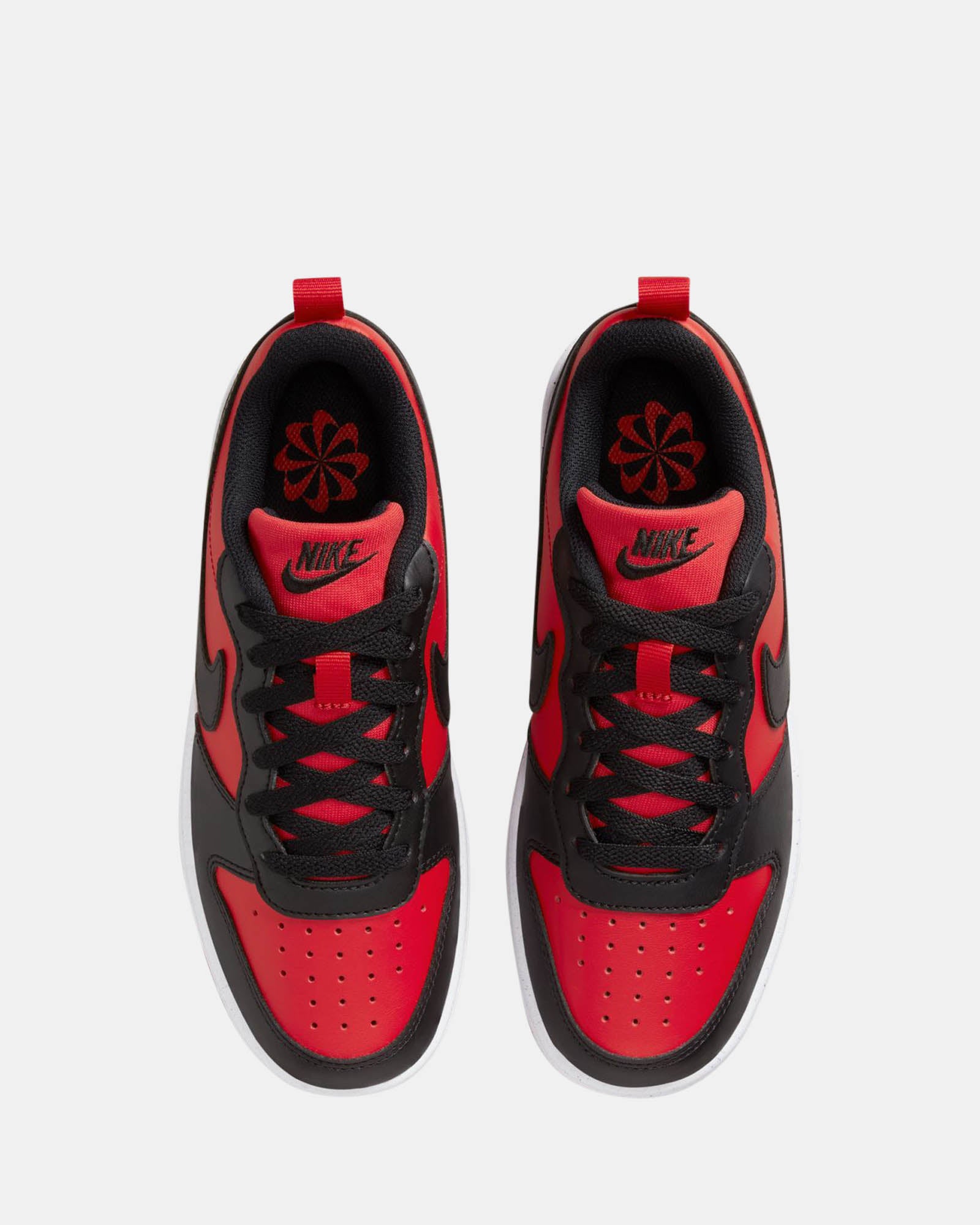 Nike Court Borough Low Recraft Sneakers for Grade School - Univ Red/Black/White | Classic Retro Style for Casual Wear & School Activities