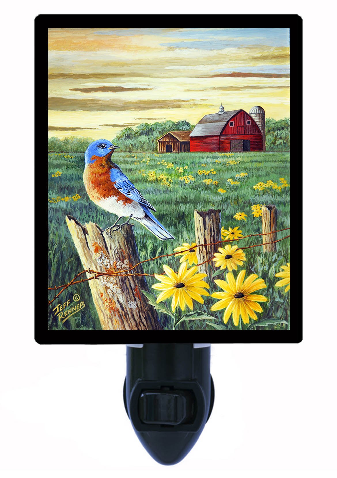 Bluebird and Barn LED Night Light - Farmhouse Country Decor for Nursery, Bedroom, or Living Room - Perfect for Kids' Rooms, Relaxation & Nighttime Safety
