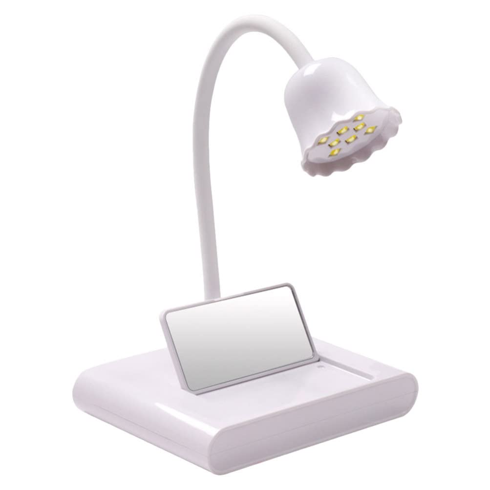 FOMIYES UV LED Nail Lamp - Portable Hands-Free Gel Nail Dryer with Mirror, Mini Lotus Design for Home Manicure & Pedicure | Perfect for DIY Nail Art, Salon-Quality Gel Polish Curing at Home