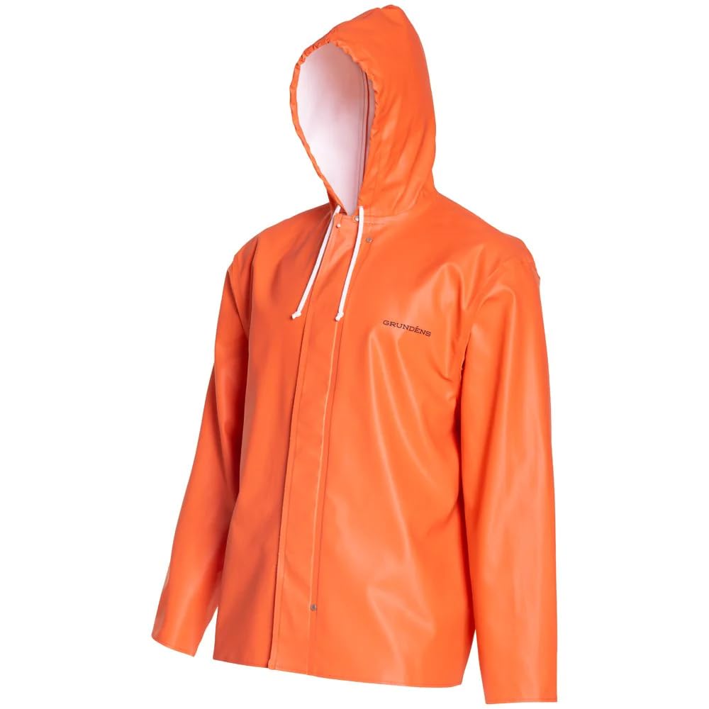 **Grundéns Men's Clipper 82 Hooded Fishing Jacket – Waterproof & Windproof Raincoat for Outdoor Fishing, Boating & Hiking – Durable & Lightweight for All-Weather Protection**