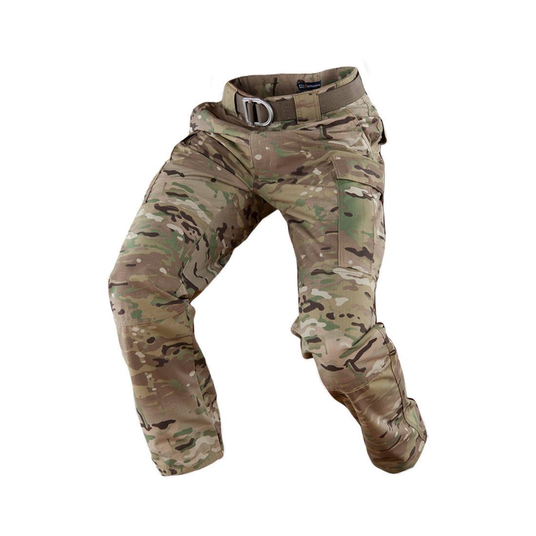 5.11 Tactical Men's Multicam TDU Pants with Adjustable Waistband & Teflon Finish - Durable Military Style 74350 Combat Pants for Outdoor, Hunting, and Tactical Operations