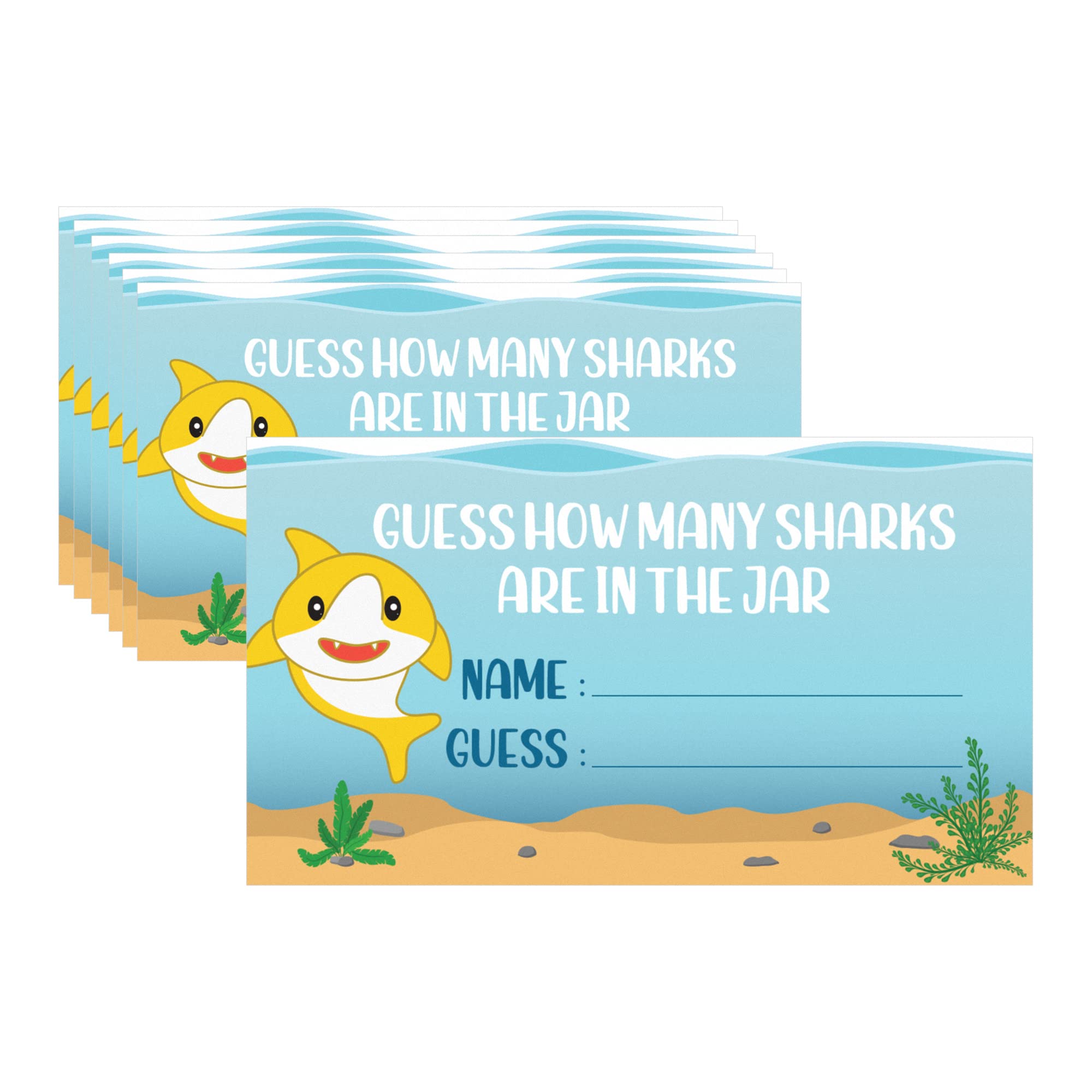 Distinctivs How Many Candy Sharks Party Game with Extra Cards - Fun Family & Kids Board Game for Birthday Parties & Game Nights