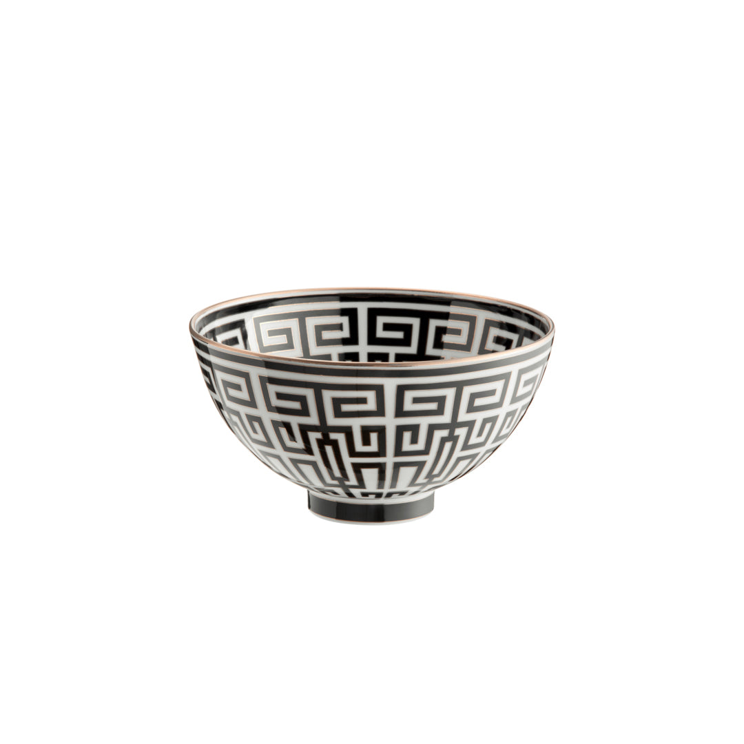 Labirinto Nero Gio Ponti Bowl - Black Ceramic Decorative Bowl for Home Decor, Dining Table Centerpiece & Modern Interior Design