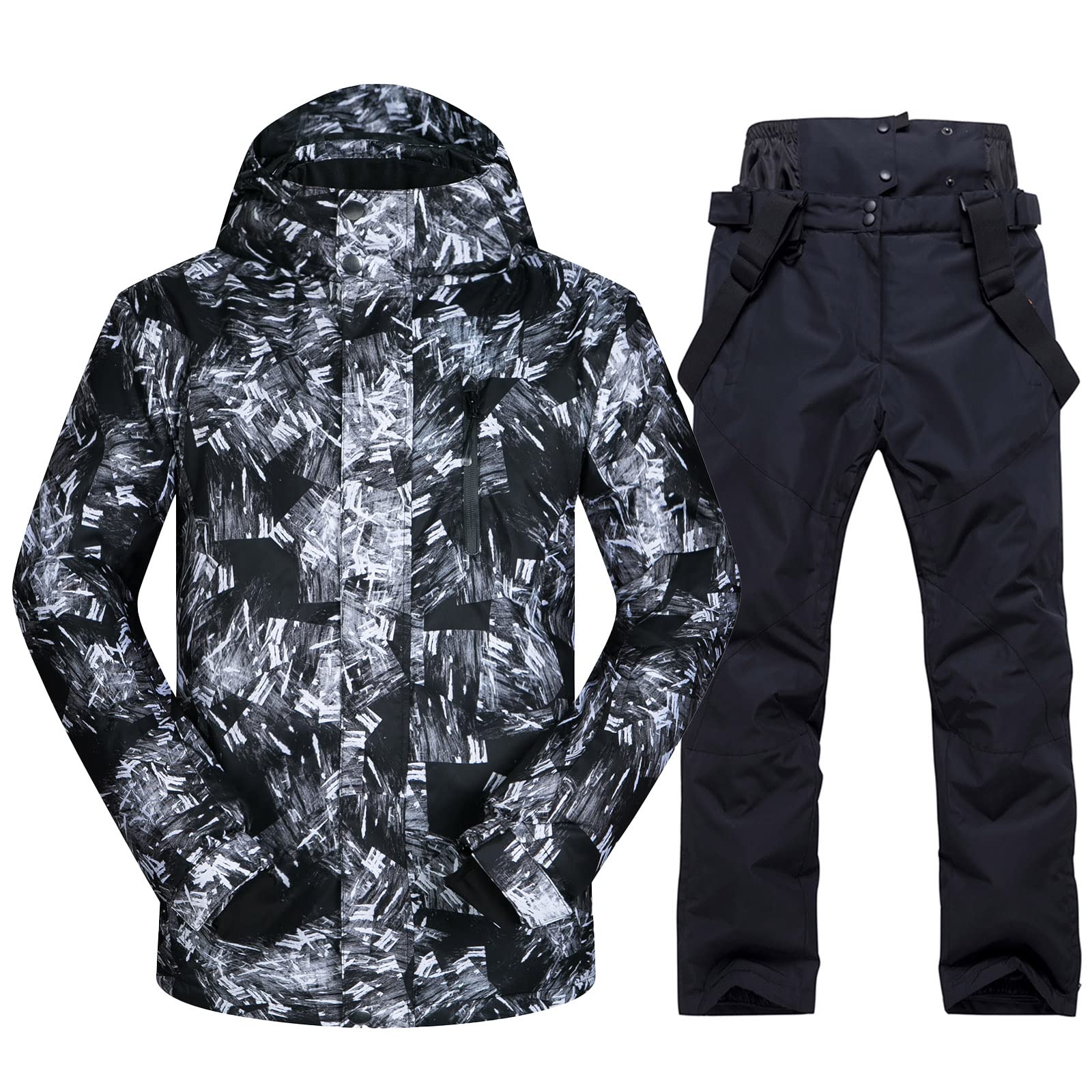 **Men's Waterproof Ski Jacket & Pants Set - Windproof Winter Snowsuit with Hood for Skiing & Snowboarding - Perfect for Cold Weather & Outdoor Adventures**