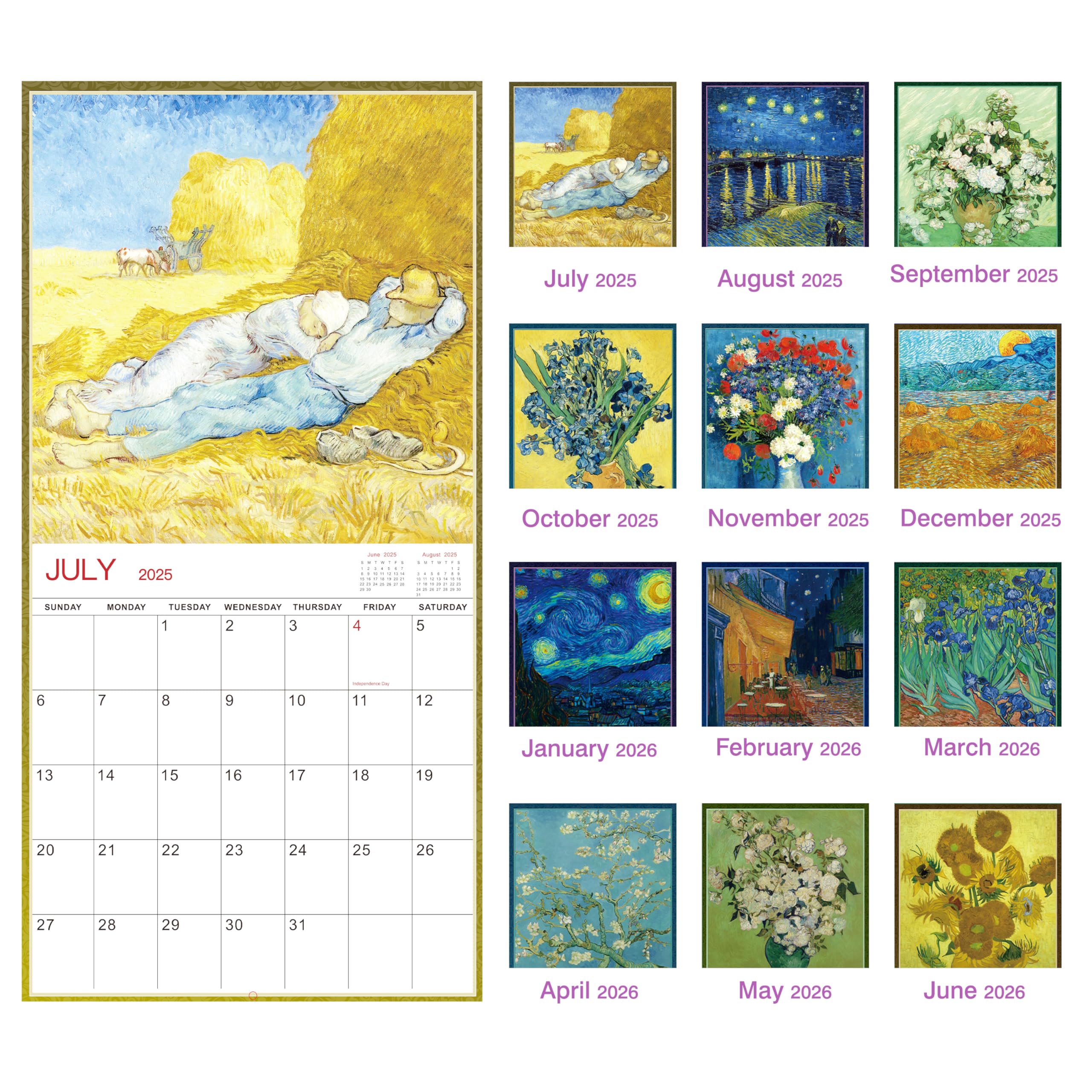 2025-2026 Wall Calendar | 18-Month Monthly Planner from July 2025 to December 2026 | 12