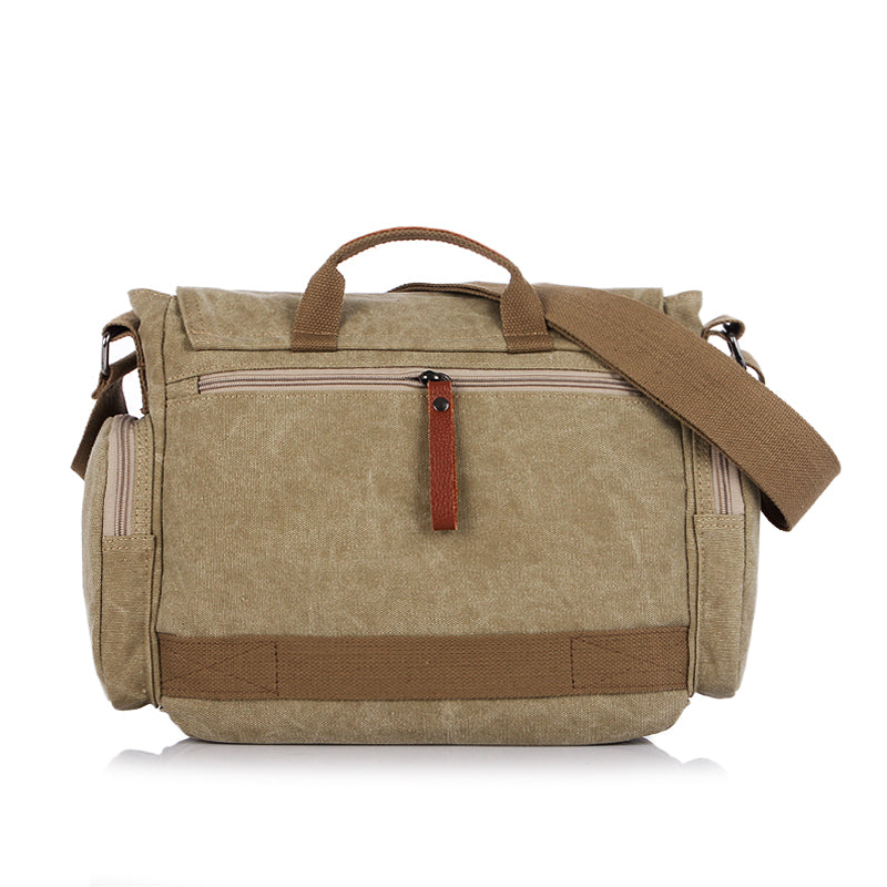 Sheldon Canvas Messenger Bag for Laptop 14 Inch - Durable Crossbody Work Bag for Men & Women - Perfect for Office, School, Travel & Commuting