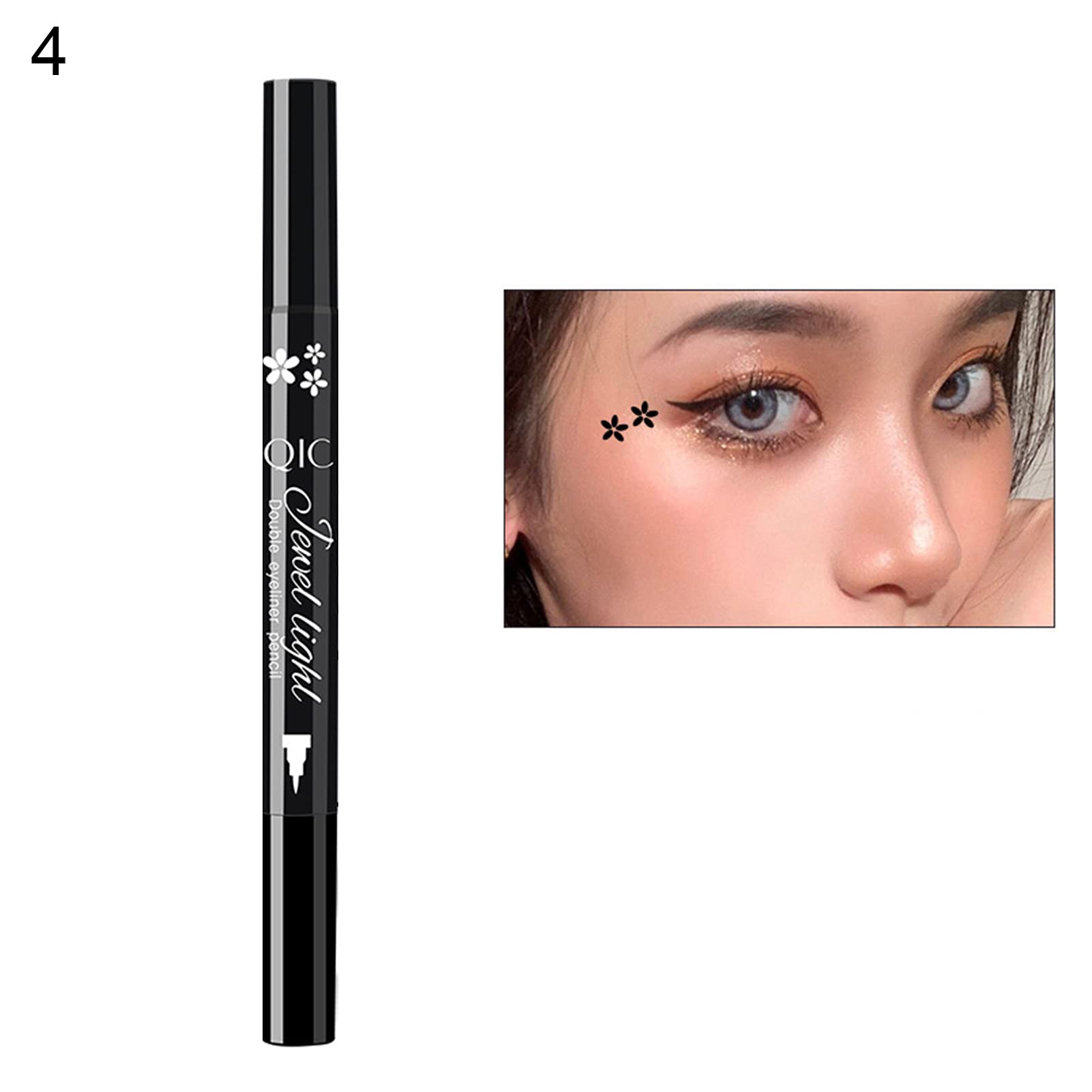 QIC Liquid Eyeliner - Long Lasting Waterproof Eye Liner with Stamp for Party & Daily Makeup