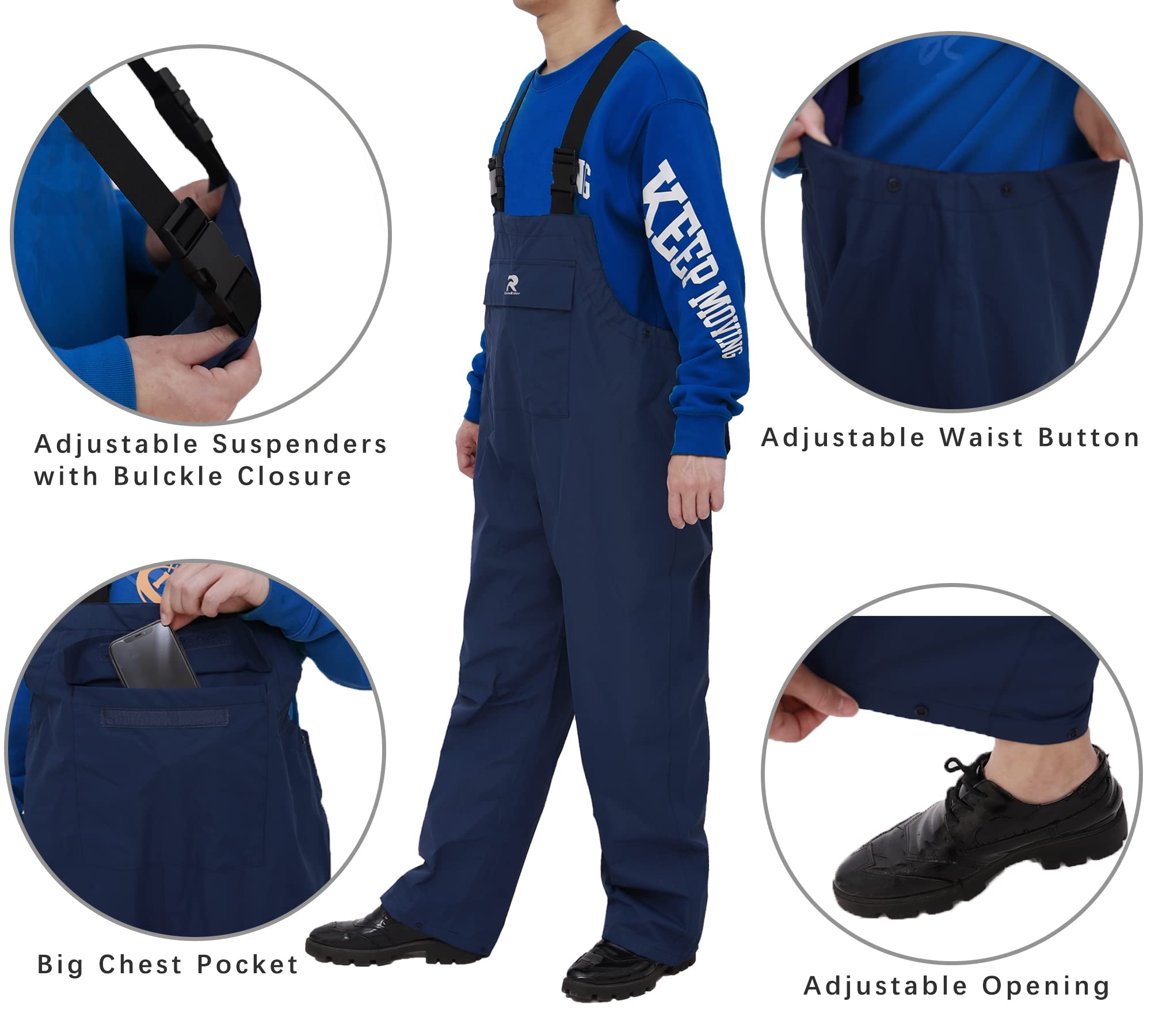 Waterproof Rain Suits for Men & Women - Heavy Duty Rain Gear Jacket with Bib Pants for Fishing, Sailing & Outdoor Activities | All-Weather Protection for Hiking, Camping & Work