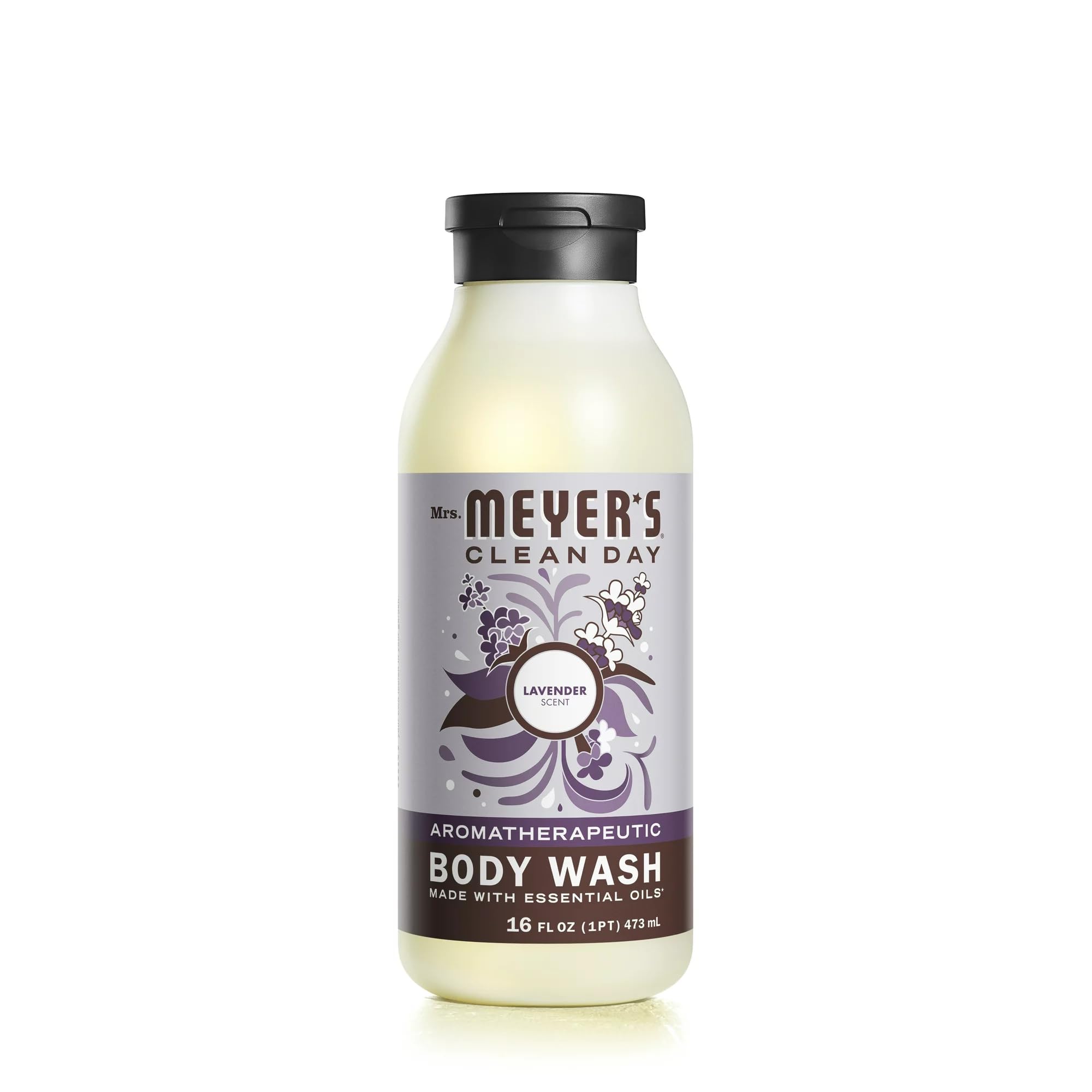 Mrs. Meyer's Clean Day Lavender Scented Body Wash - 16 Fl Oz (Pack of 2) | Moisturizing & Soap-Free Shower Gel for Relaxing Bath Time & Daily Skincare Routine