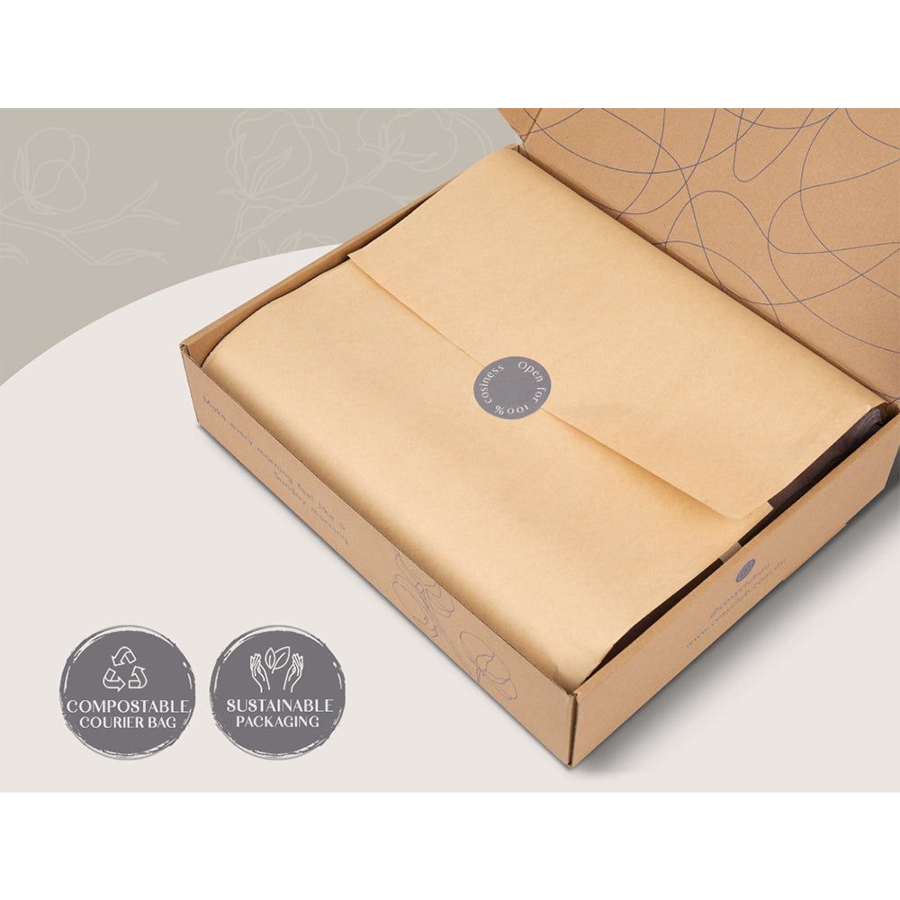 Premium 100% Cotton Sheet Set - Double Size, Soft & Breathable, Orange Brown - Perfect for Cozy Bedrooms, Guest Rooms & Dorm Comfort