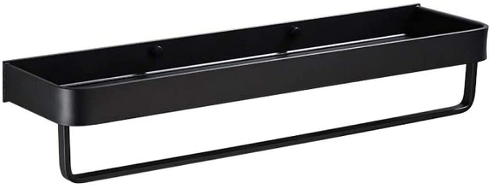 Wall-Mounted Aluminum Bathroom Shelf - 60cm Black Towel Rack & Storage Organizer for Bathroom and Kitchen | Oil Rubbed Bronze Finish | Perfect for Toiletries, Cosmetics & Mirror Frame Storage