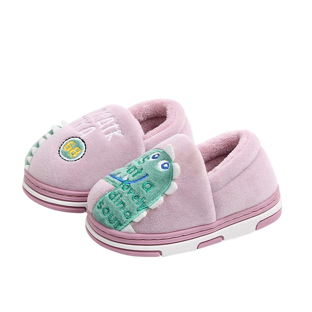 FCTREE Kids Dinosaur House Slippers - Warm & Cozy Indoor Shoes for Boys & Girls, Non-Slip Toddler Slippers for Home, Playroom & Winter Comfort