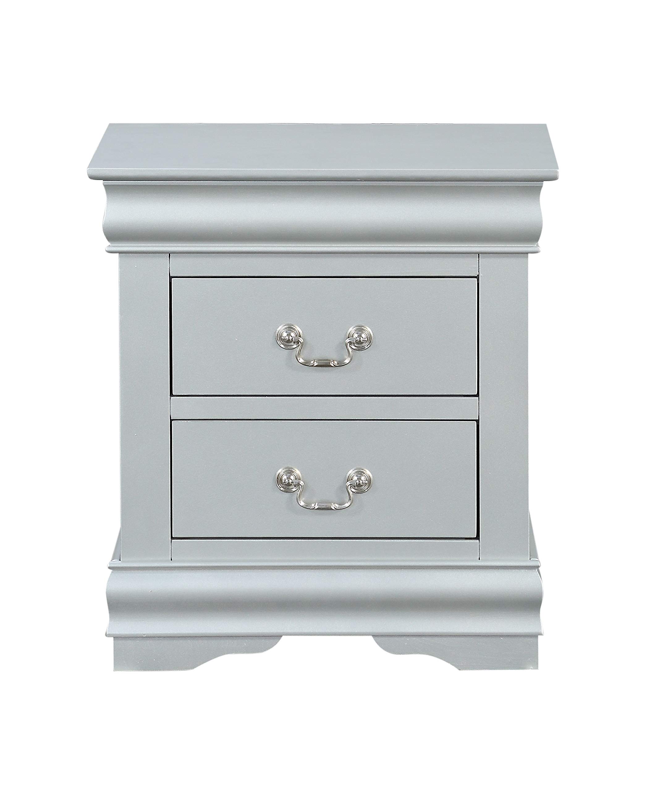 Harper & Bright Designs 2-Drawer Nightstand - Small Dresser & Bedside Table with Storage for Bedroom, Living Room, College Dorm - Silver | Perfect for Compact Spaces & Modern Decor