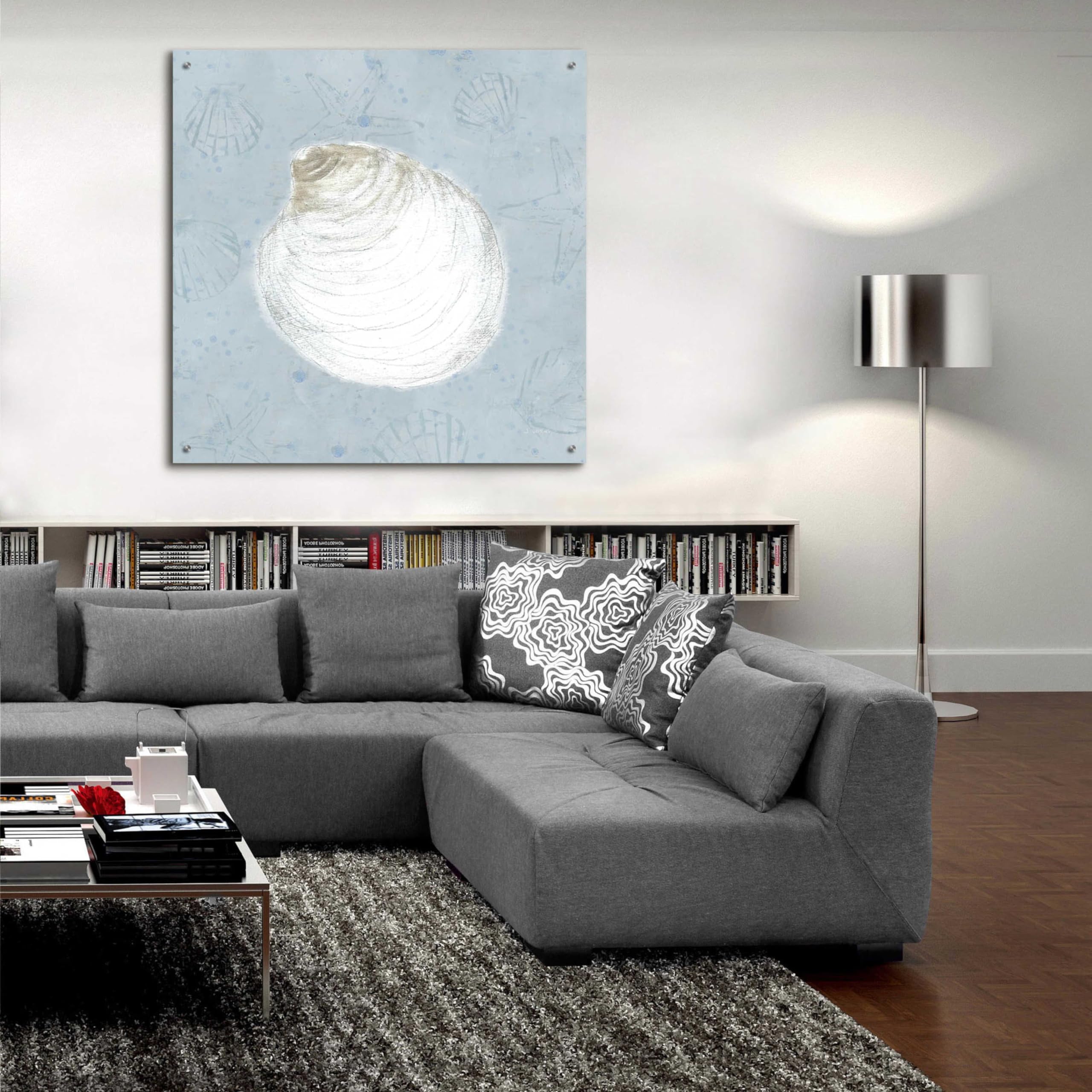 Serene Shells II by James Wiens - 36x36 Inch Acrylic Glass Wall Art Painting, Modern Coastal Home Decor for Living Room, Bedroom & Office