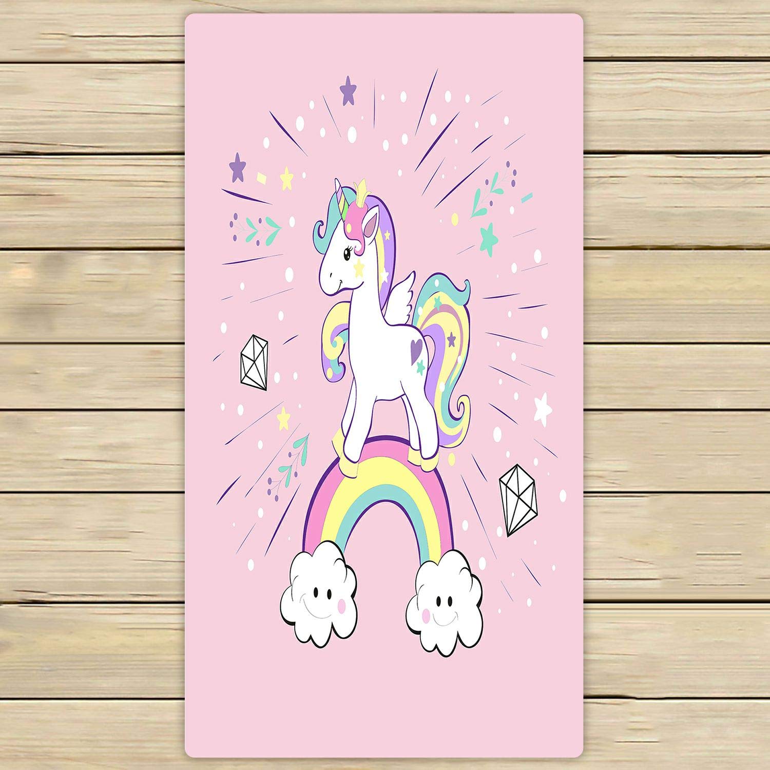 ABPHQTO Unicorn Pop Art Pink Towels - 30x56 Inch Soft Absorbent Beach, Bath, Pool, Spa & Travel Towel for Women & Kids - Perfect for Swimming, Gym, Yoga & Vacation