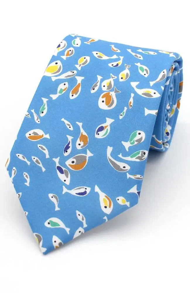 Premium LA Smith Blue Men's Tie - Made with High-Quality Liberty Fabric for Formal Events, Weddings & Business Meetings