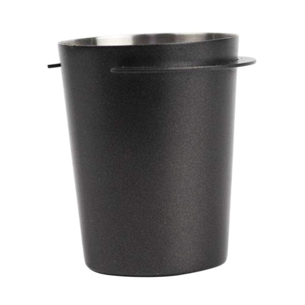 Premium Stainless Steel Coffee Dosing Ring - Barista Powder Receiver & Picker Cup for Espresso Machines (Black) | Perfect for Home Brewing & Professional Coffee Shops