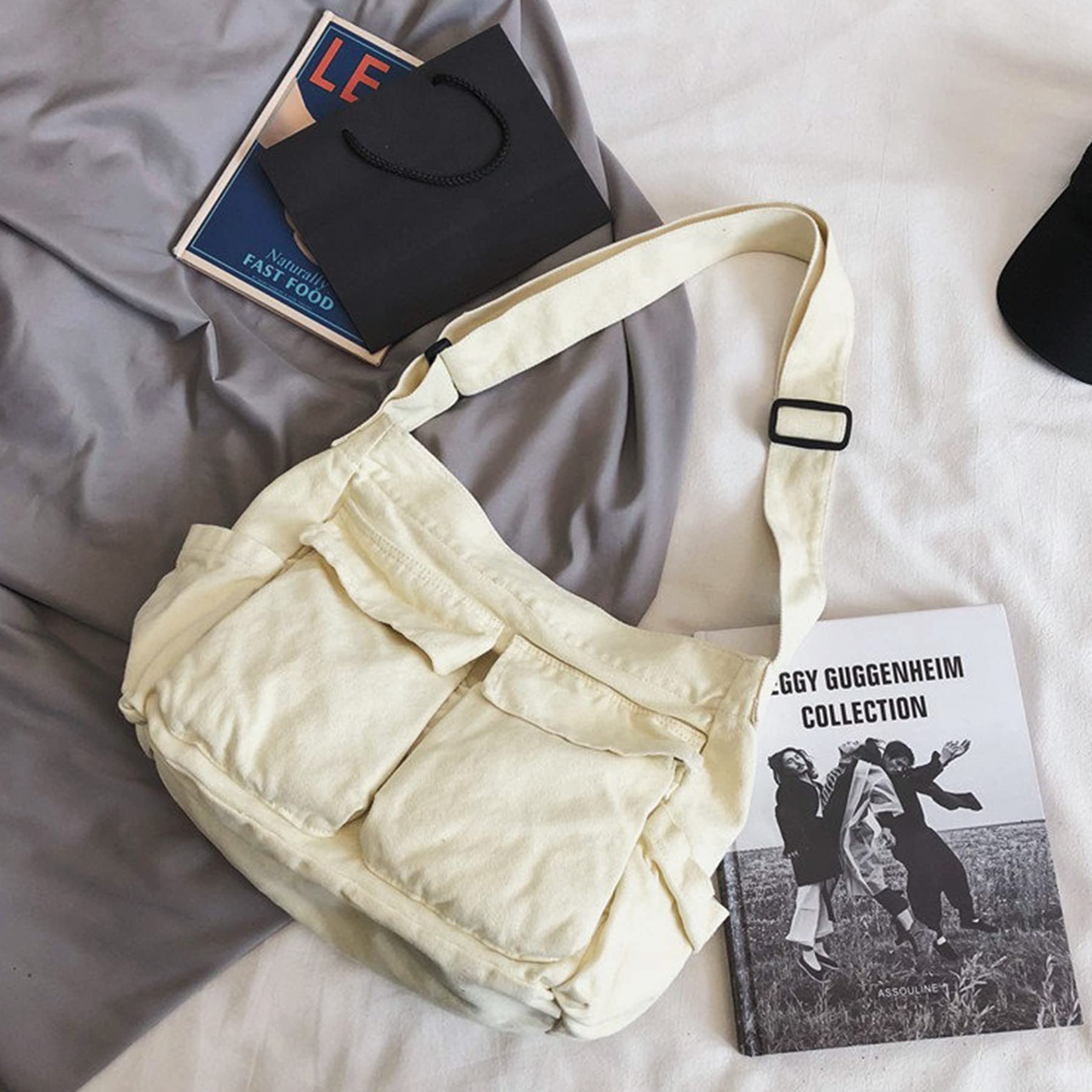 Chirest Messenger Bag for Women & Men - Large Canvas Crossbody Hobo Tote with Multiple Pockets | Perfect for Work, Travel & Daily Commute
