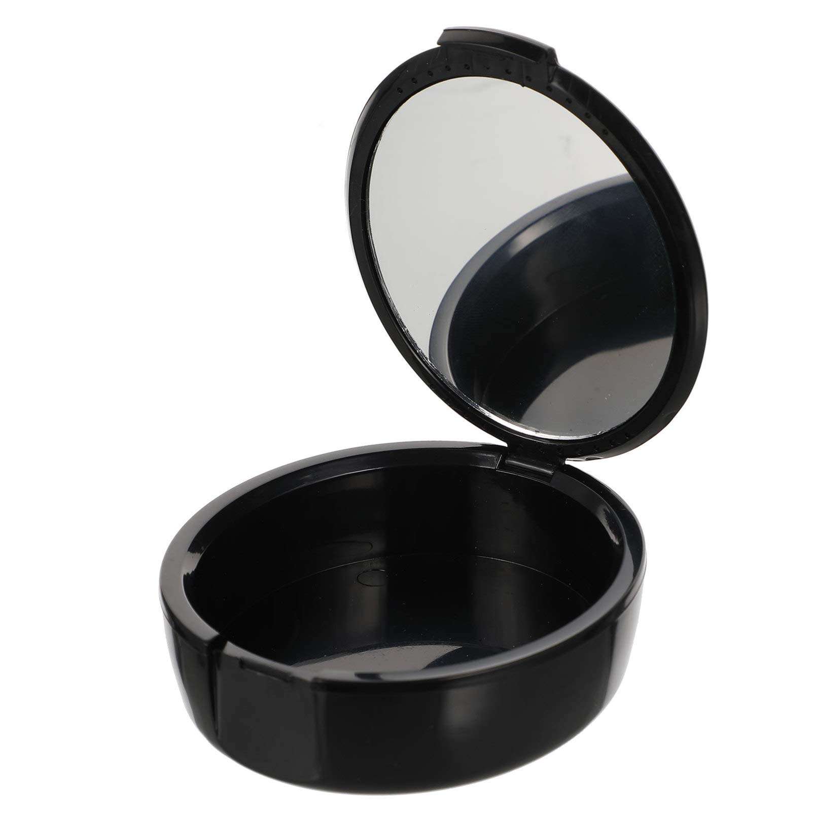 Healifty Denture Storage Box with Mirror - Travel Case for False Teeth, Retainer & Mouth Guard - Durable & Portable for Home, Travel & Daily Use - Black