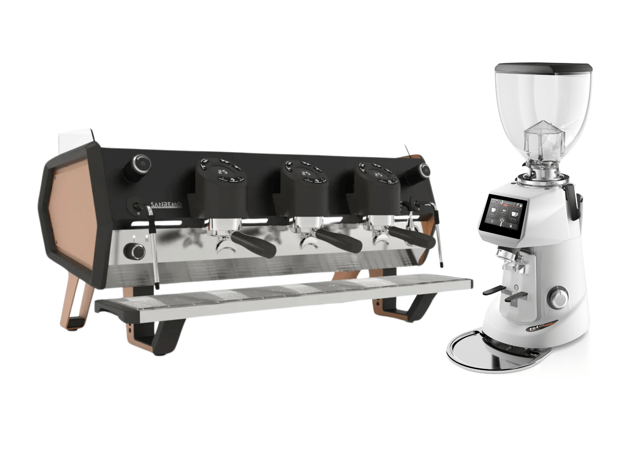 Sanremo D8 Espresso Machine & Fiorenzato F64 Evo Pro Sense Grinder Bundle - Professional Coffee Bar Setup for Home & Cafe Use