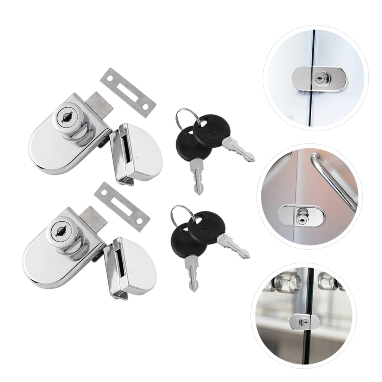 10 Sets Sliding Glass Cabinet Door Lock - Zinc Alloy Anti-Reverse Safety Lock for Display Cases & Showcases | Secure Home, Retail & Office Storage Solutions