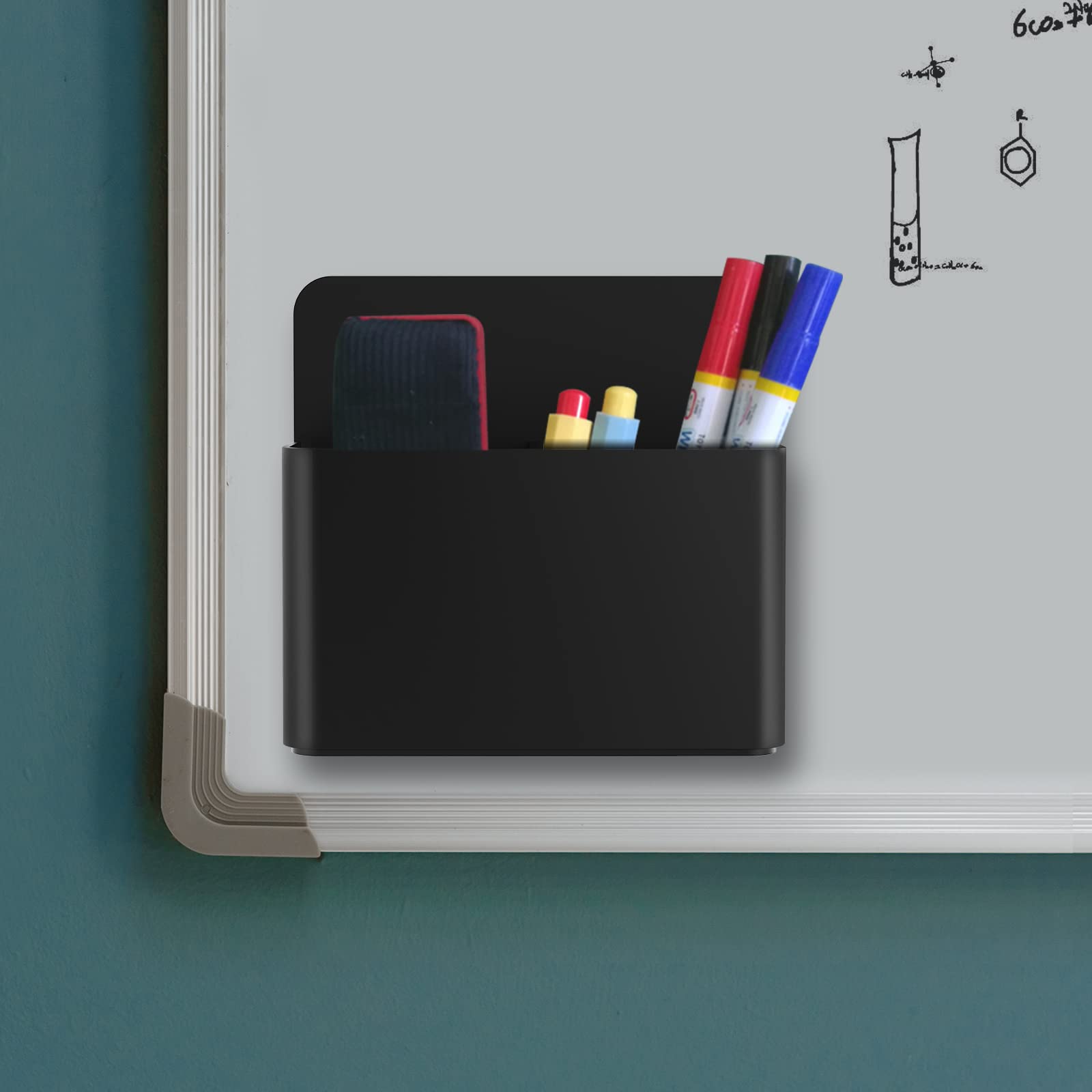 2-Pack Magnetic Dry Erase Marker Holder - Strong Magnet Pen Organizer for Whiteboard Markers - Perfect for Home, School & Office Use - Wall Mount Storage Solution for Teachers & Professionals