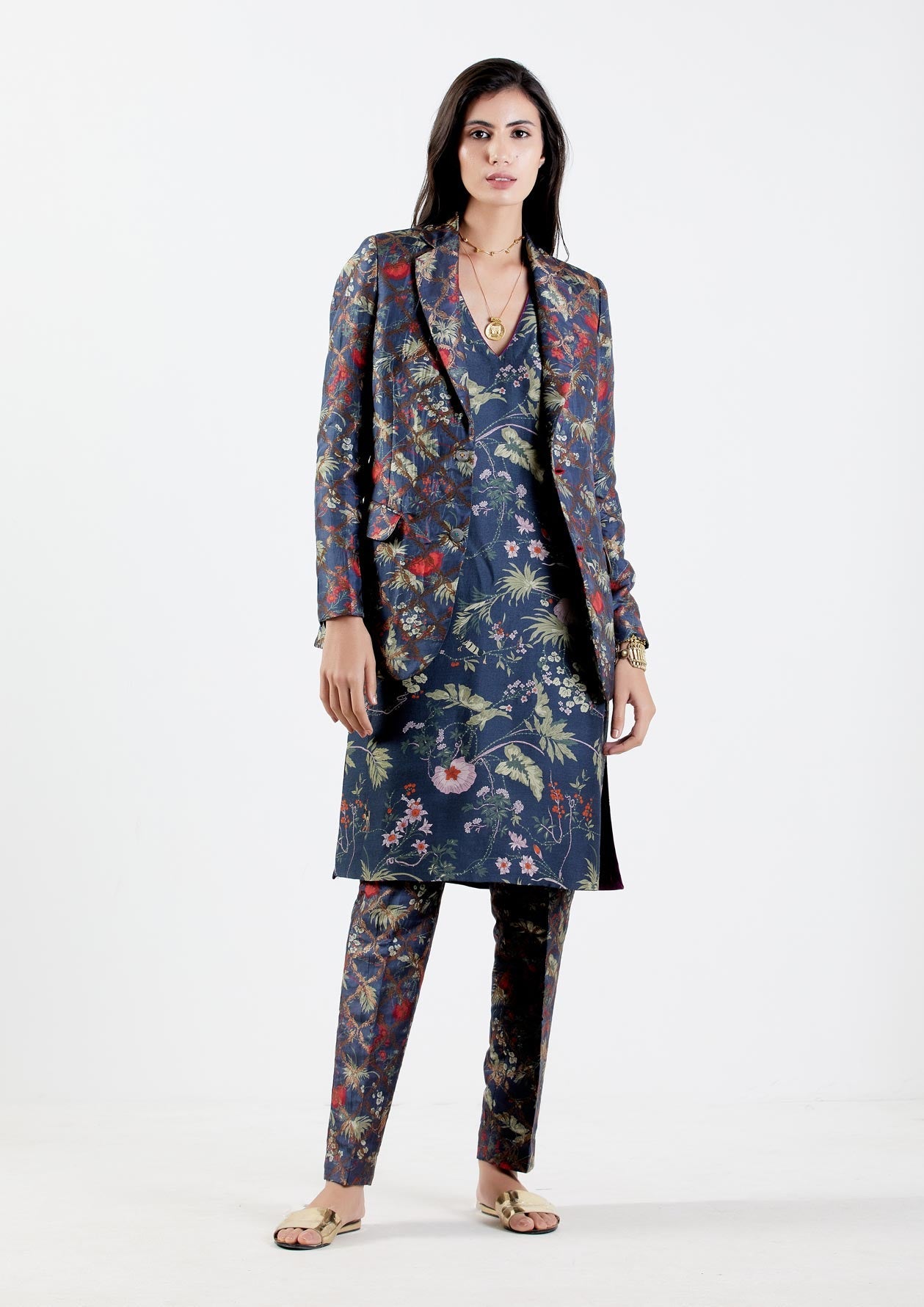 Elegant Rana Blazer in Silk Brocade Berry Color - Perfect for Office Wear, Business Meetings & Formal Events