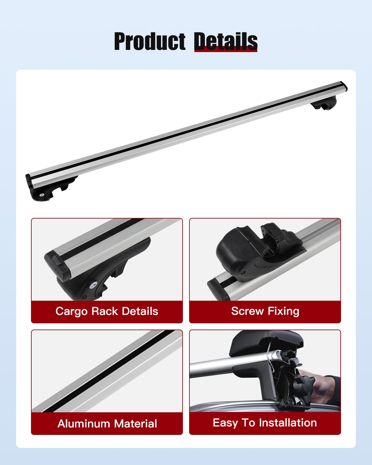 CCiyu Aluminum Roof Rack Cross Bars for Jeep Cherokee 2014-2021 - Universal Car Top Cargo Carrier for Kayak, Canoe, Bike, Ski & Luggage - Heavy Duty Black Roof Rails - Perfect for Road Trips & Outdoor Adventures