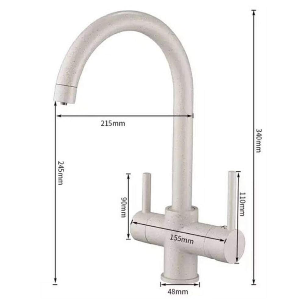 3 in 1 Hot and Cold Water Filter Kitchen Tap - 360° Rotatable Single Hole Sink Tap with 3 Way Filtration, Black - Perfect for Modern Kitchens and Small Spaces