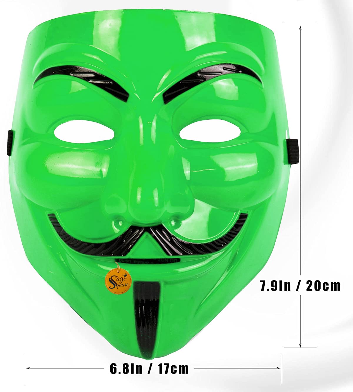 V for Vendetta Face Mask Set of 3 - Anonymous Cosplay Mask, Sage Square Black Green Red Fawkes Mask, Perfect Fit Halloween Costume Accessory | Protest, Cosplay, Movie Theme Parties, Political Events