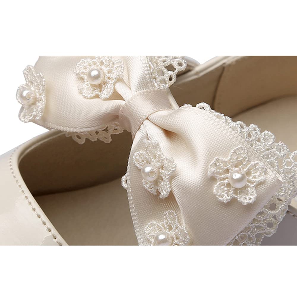 Toddler Ballet Flats with Bowknot - Girls Mary Jane Shoes for Party & School