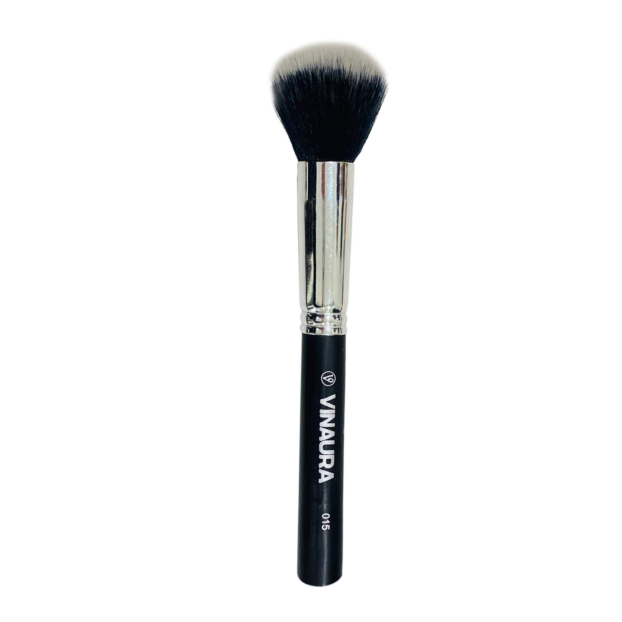 VINAURA Pro Powder Brush - Round Fluffy Makeup Brush for Powder, Blush, Contour & Highlight | Dual Fiber Professional Face Brush for Seamless Blending & Flawless Finish | Perfect for Everyday Makeup, Bridal Looks & Professional Makeup Artists