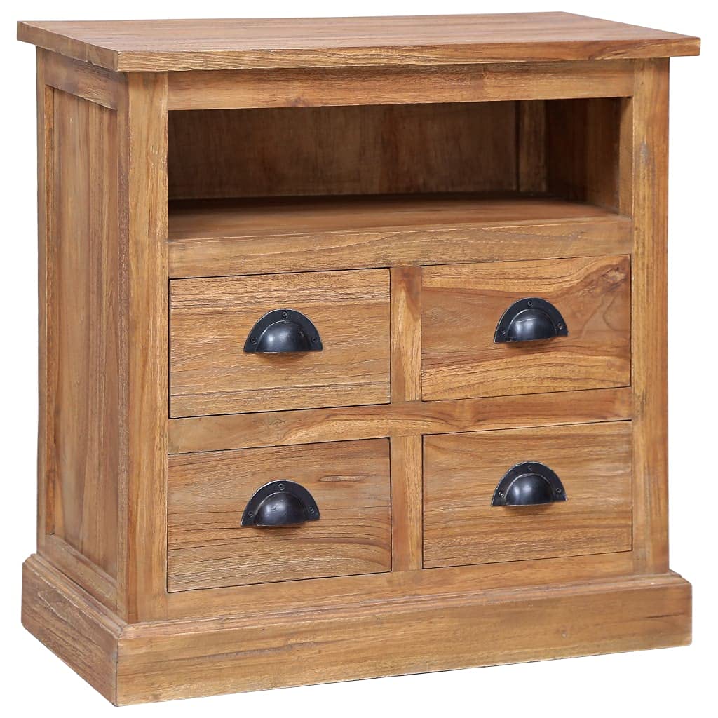 Solid Teak Buffet Cabinet with 4 Drawers - 23.6