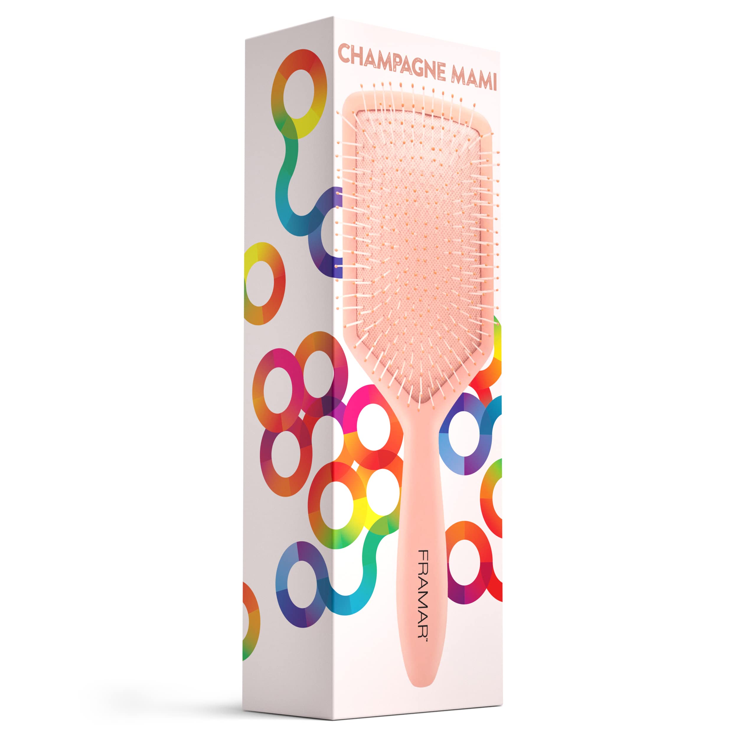 FRAMAR Paddle Brush for Thick Hair - Detangling Hairbrush for Women & Men - Wet & Dry Use - Perfect for Curly, Wavy, and Straight Hair - Salon Quality Hair Brush for Smooth Styling at Home or Travel