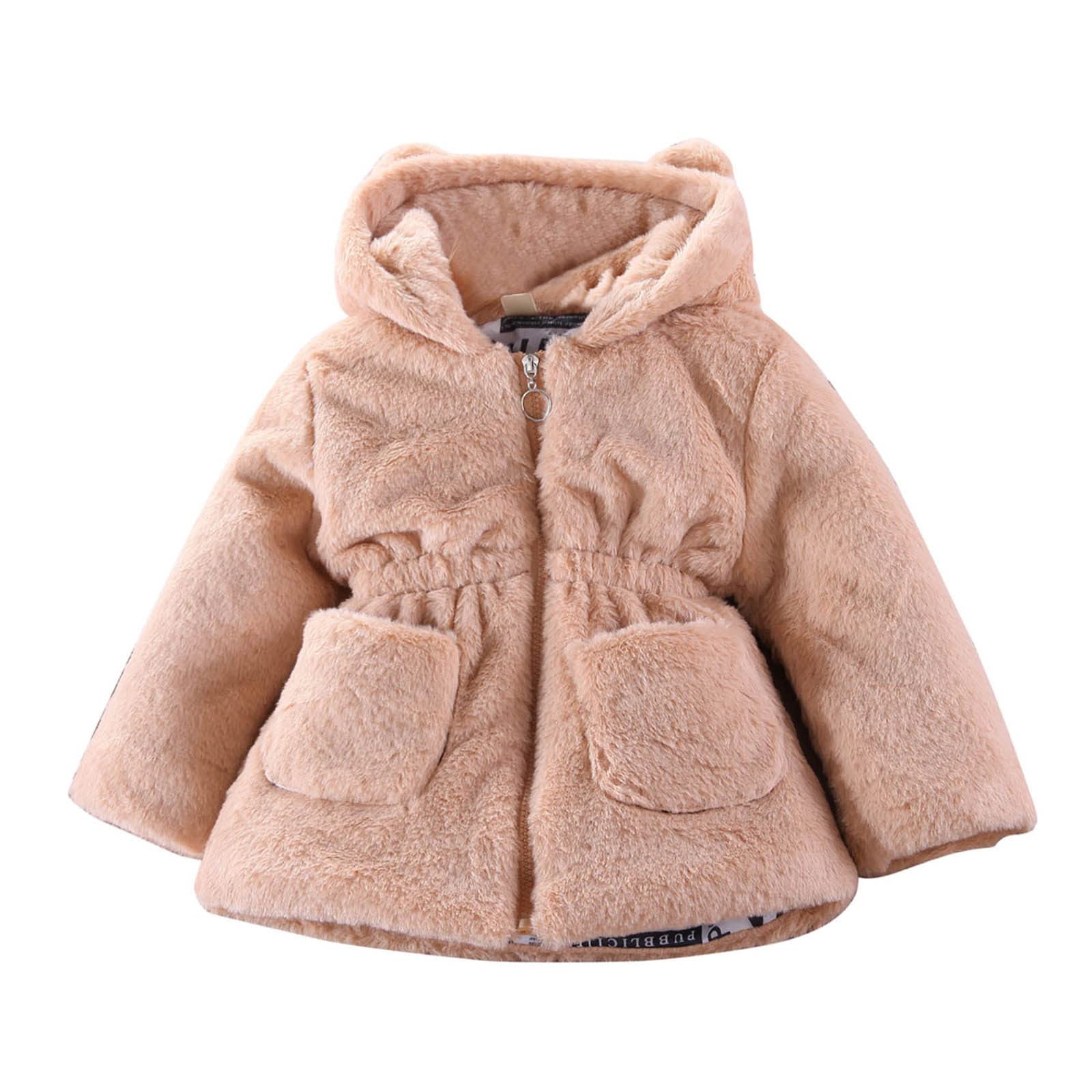 Warm Winter Hooded Jacket for Toddler Girls - Thick Windproof Coat for Baby Girls in Spring & Fall | Perfect for Outdoor Play, School & Cold Weather