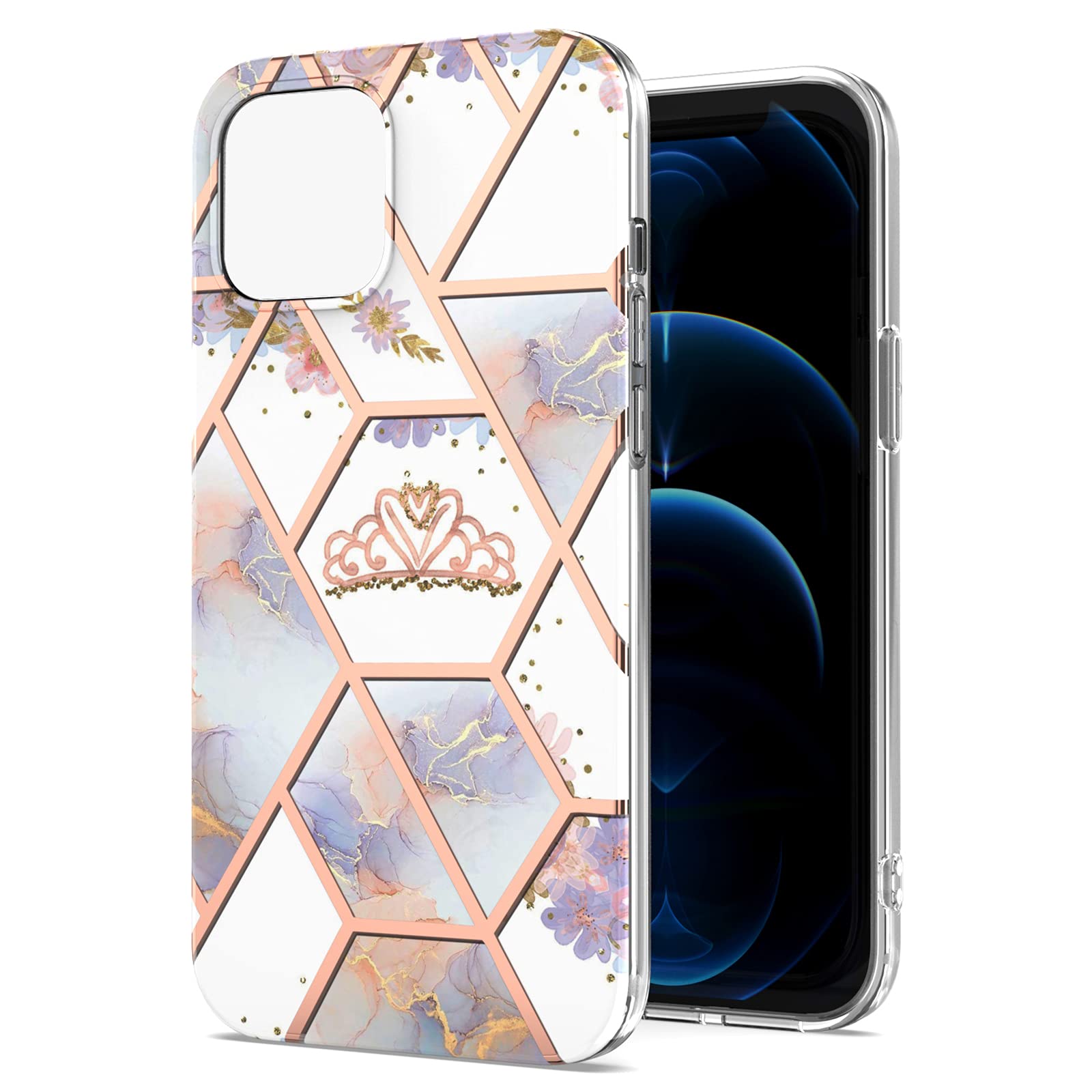 Premium Shockproof Soft Silicone TPU Phone Case for iPhone 13 Pro Max - Marble Design Protective Cover with Bumper | Perfect for Daily Use, Travel & Outdoor Activities
