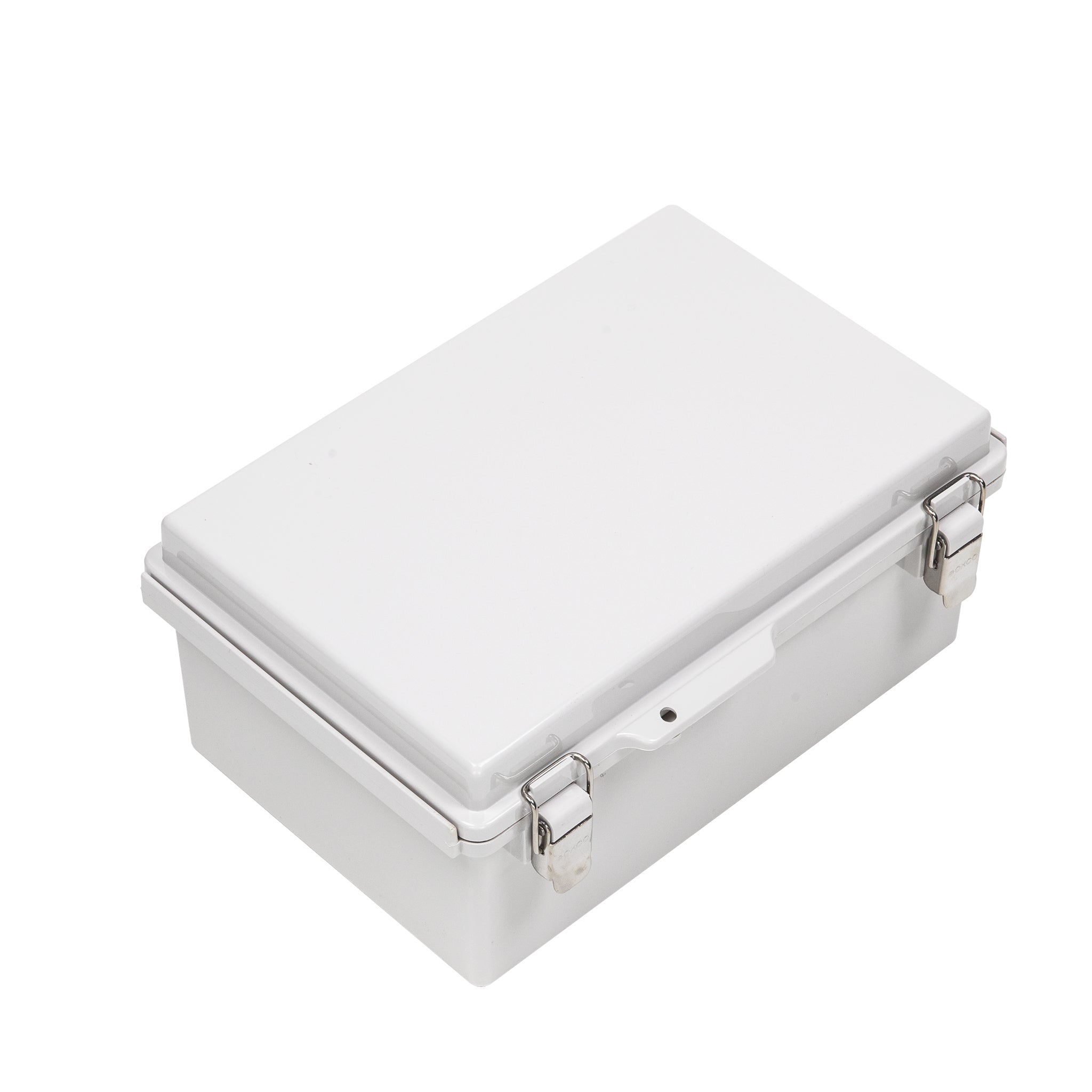 Boxco P Series 7.87 x 11.81 x 5.12 Inches (200 x 300 x 130mm) Waterproof Plastic Enclosure - IP67 & IK08 Rated ABS Grey Case with Molded Hinge & Latch - Ideal for Outdoor Electronics, Industrial Equipment & Electrical Component Protection