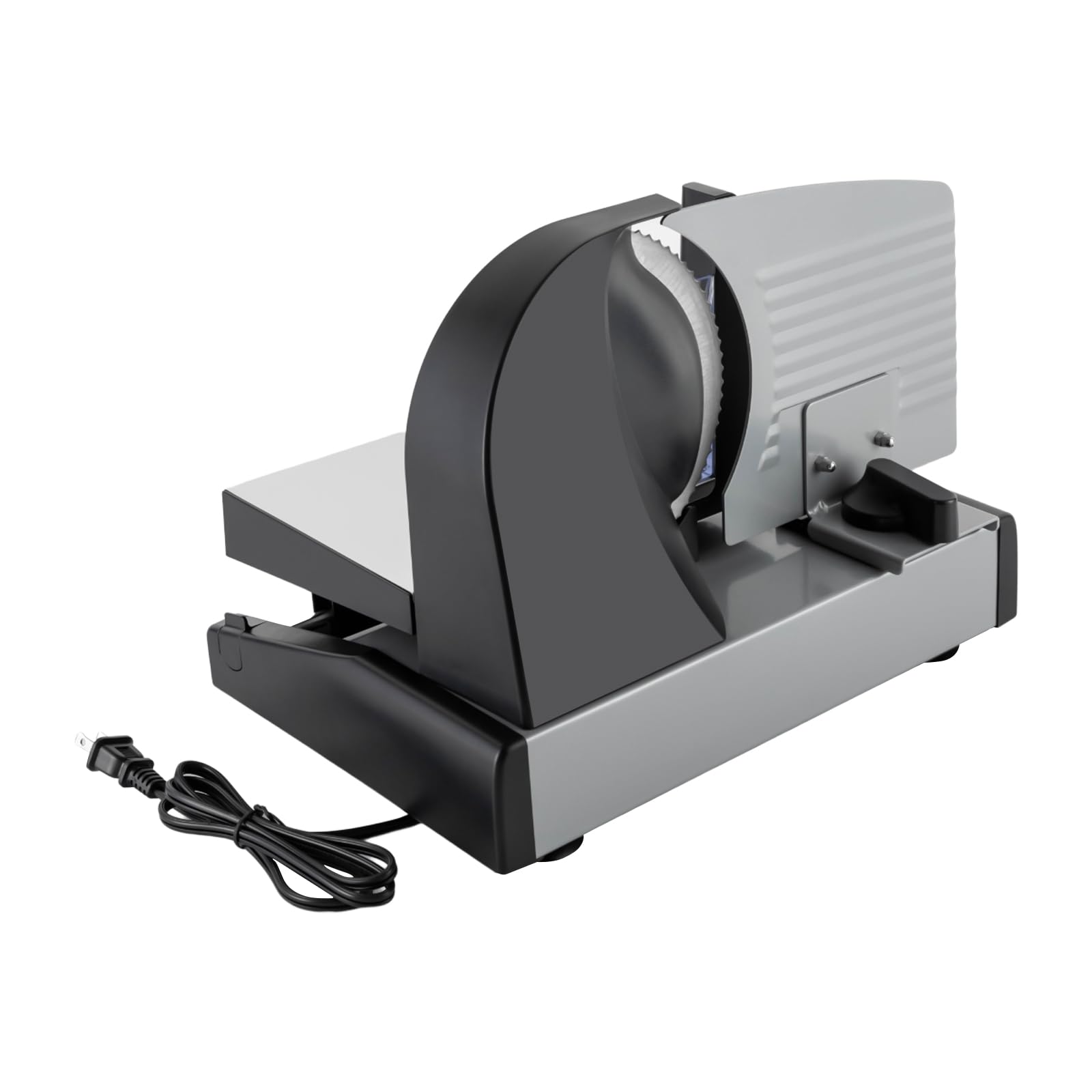 Commercial Electric Meat Slicer Machine - Adjustable Thickness Stainless Steel Blade for Pork, Beef, Mutton & Vegetables - 200W Heavy Duty Slicer for Home & Restaurant Use - Perfect for Deli, Butcher Shop & Food Prep