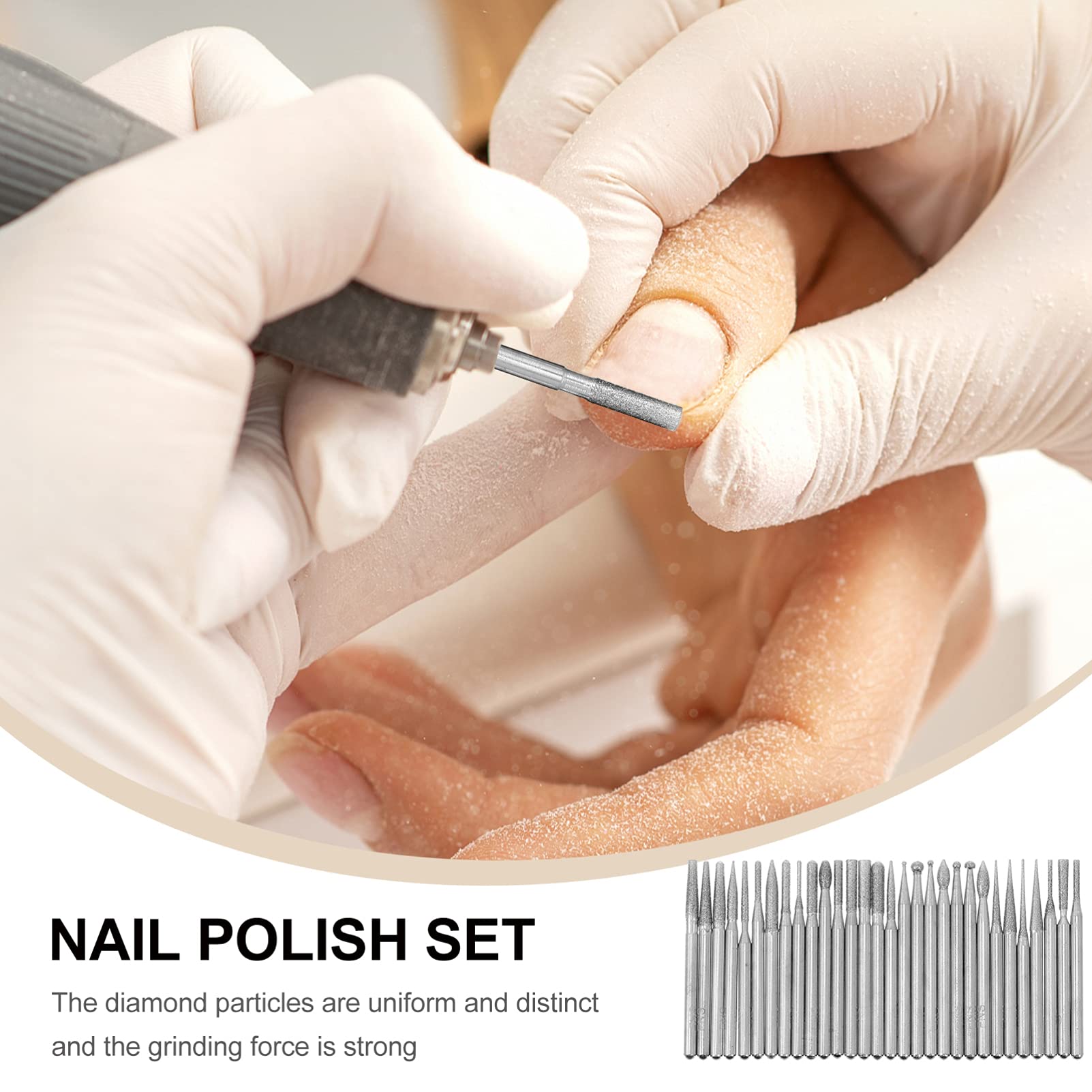 30PCS Professional Nail Drill Bits Set - Diamond Sanding & Manicure Files for Electric Nail Drill Tools | Fine Grit Nail Art Accessories for Salon & Home Use | Perfect for Acrylic, Gel & Natural Nails