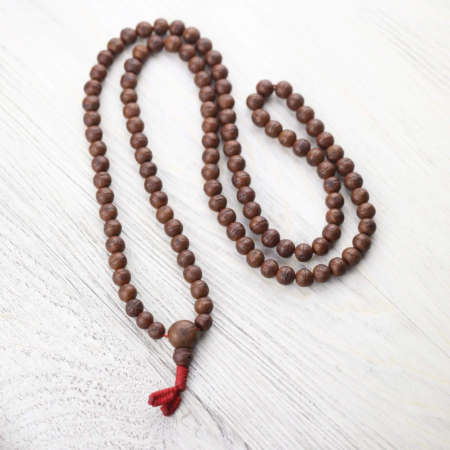 Authentic Antique Bodhi Mala Prayer Beads - 108 Natural Seeds for Meditation, Yoga, Buddhist Practice & Spiritual Healing - Perfect for Mindfulness, Stress Relief & Home Altar Decor