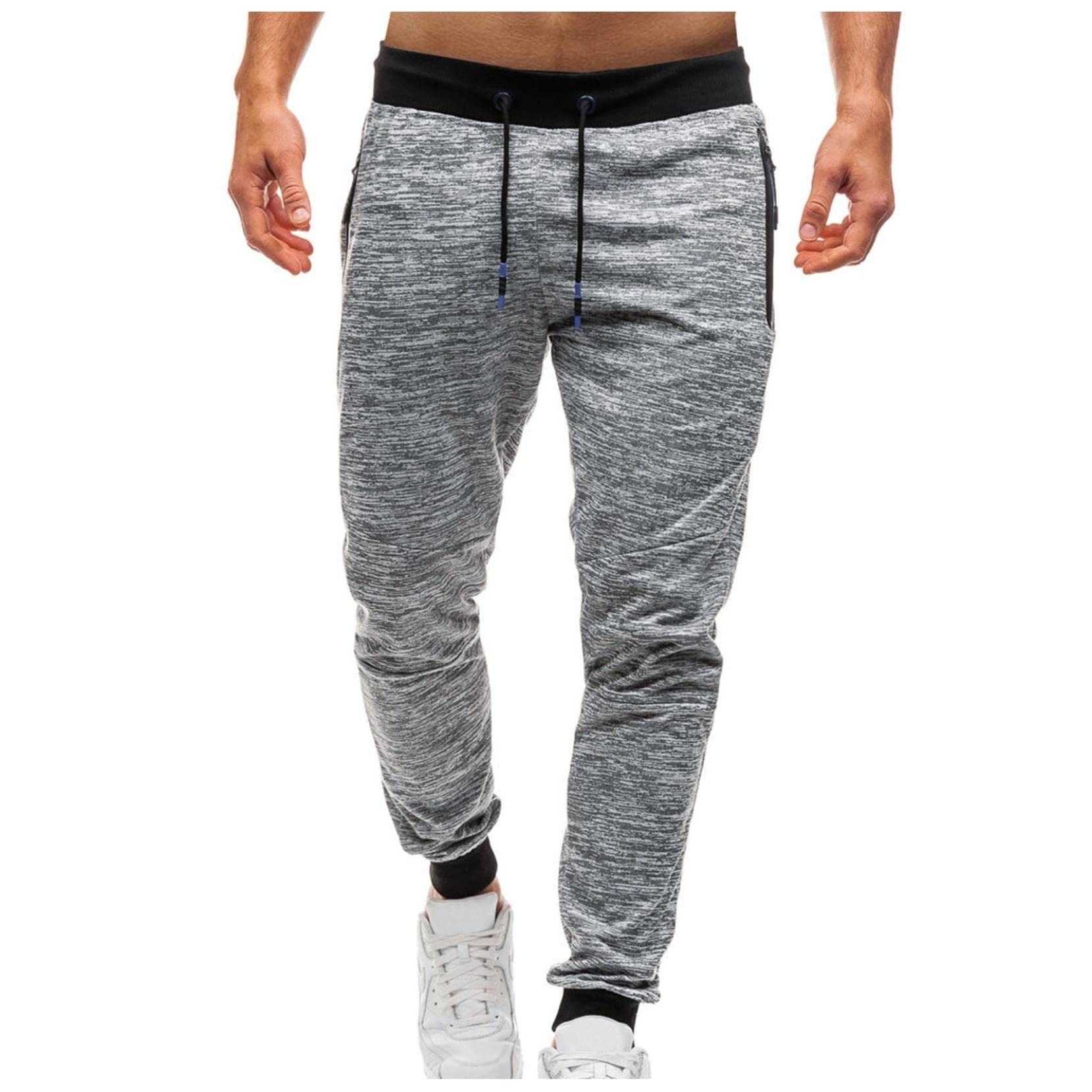 WOCACHI Men's Color Block Jogger Pants - Patchwork Athletic Sweatpants with Side Stripes for Gym, Running & Streetwear | Comfortable Workout Pants for Casual & Sports Activities