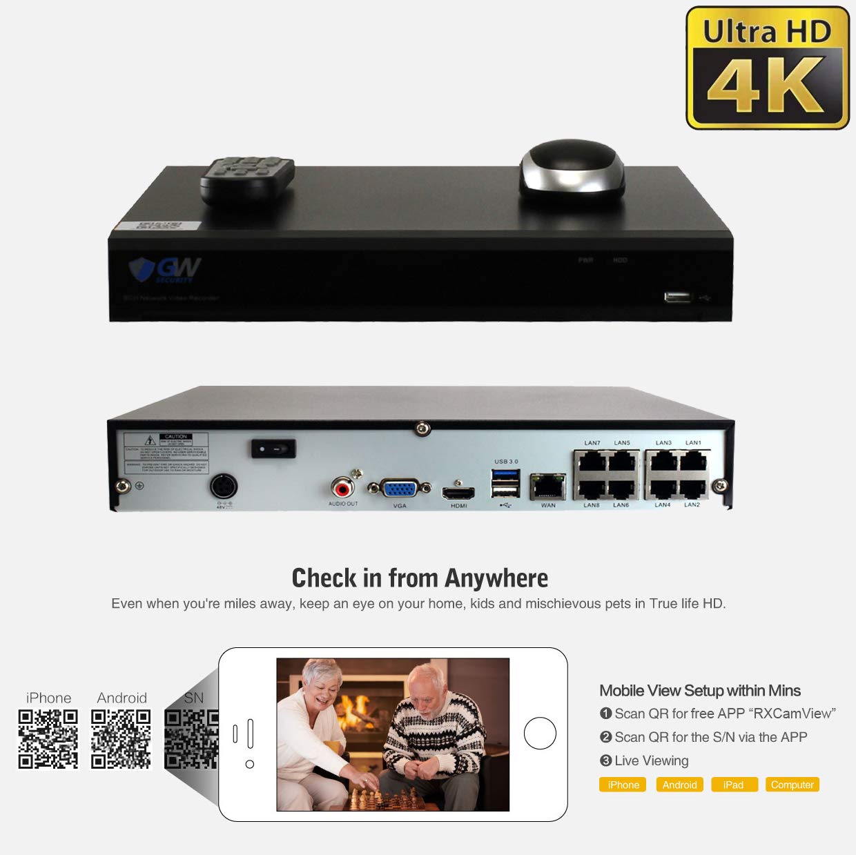 8MP 4K AI Smart Home Security Camera System with 8 Channel NVR - 4 Dome & 4 Bullet IP PoE Cameras (Built-in Microphone, Face/Person/Vehicle Detection, 2160P HD) - Ideal for Home, Office & Business Surveillance