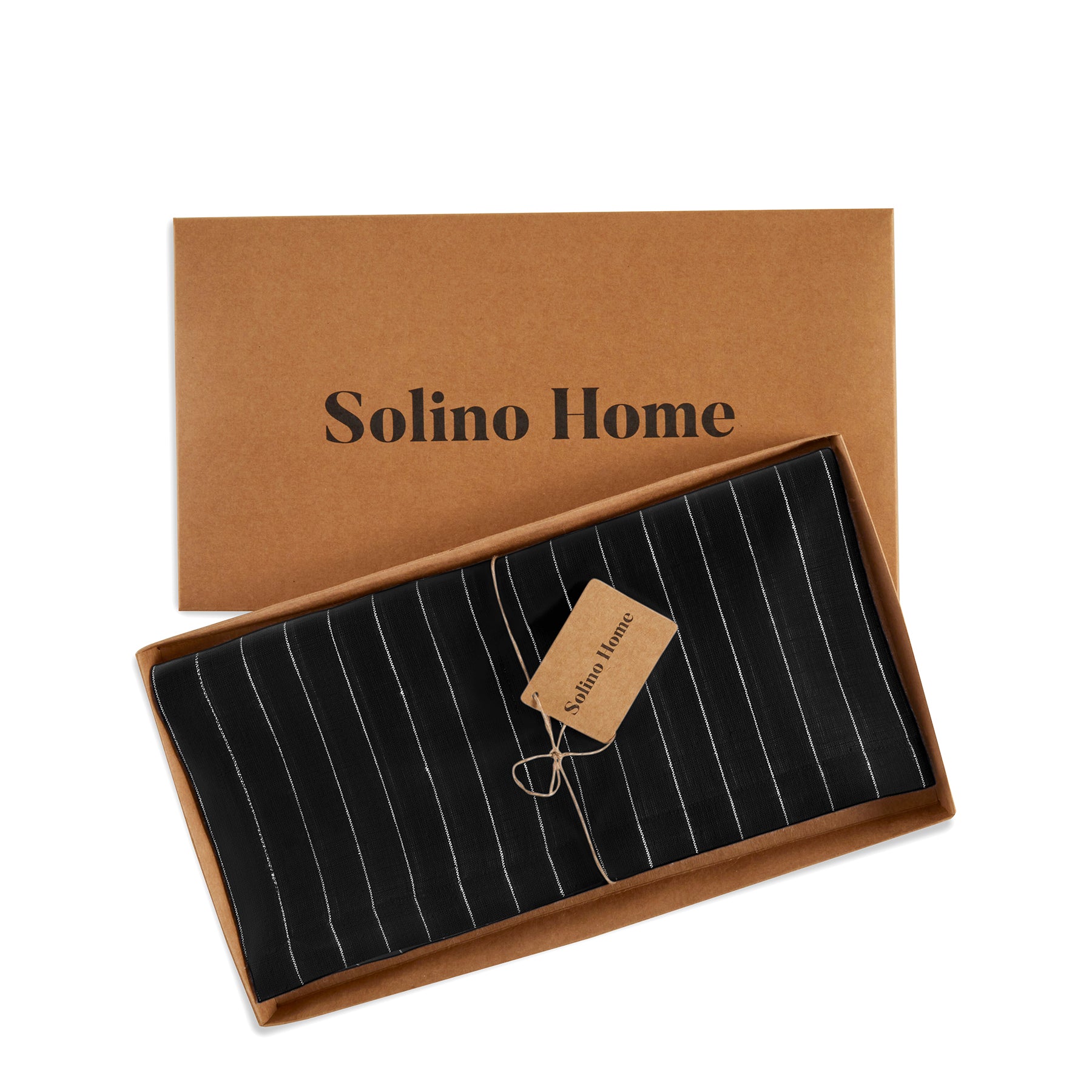 Elegant Black & White Pinstripe Table Throw - Perfect for Dining Room, Kitchen, and Party Decorations